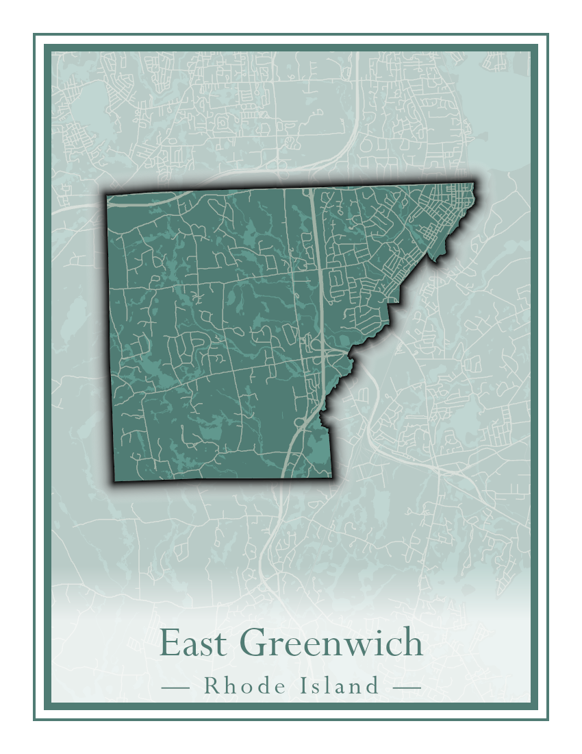 Rhode Island Towns - Street Map (East Greenwich - Foster)