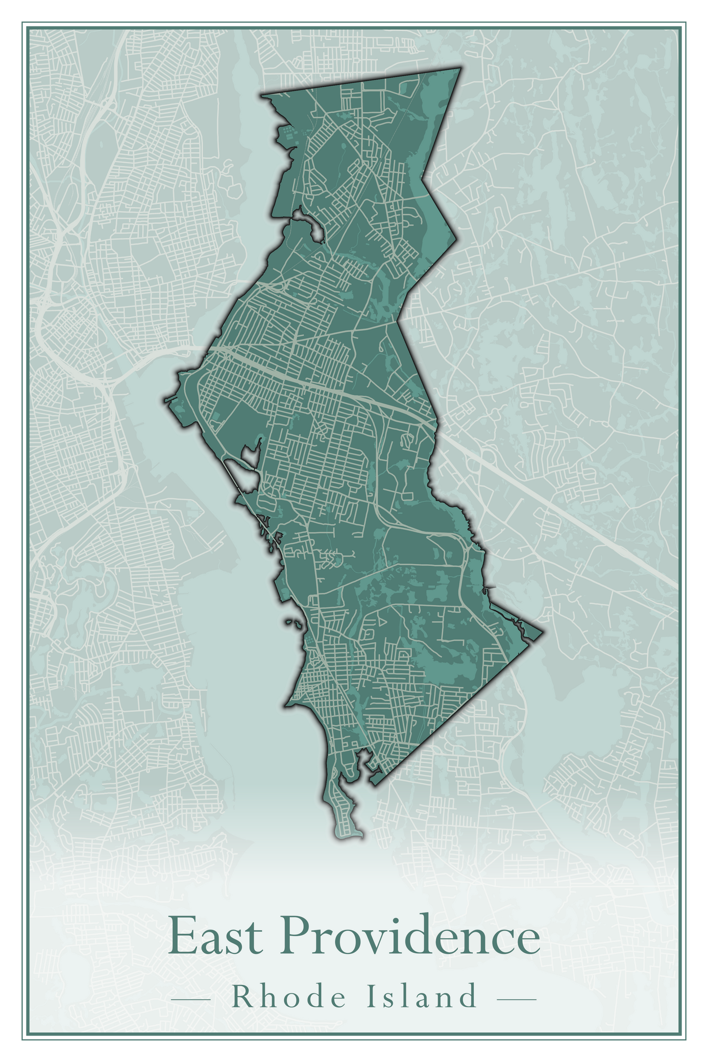 Rhode Island Towns - Street Map (East Greenwich - Foster)