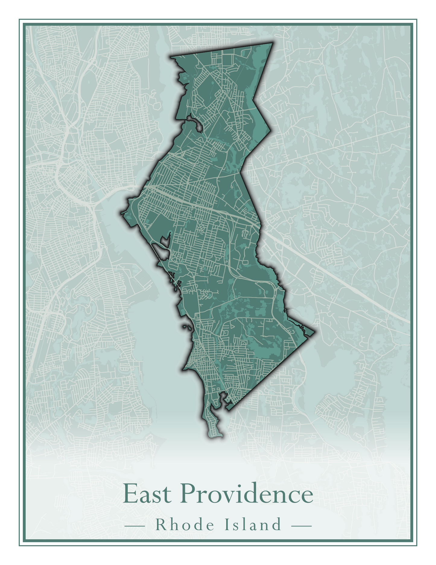 Rhode Island Towns - Street Map (East Greenwich - Foster)