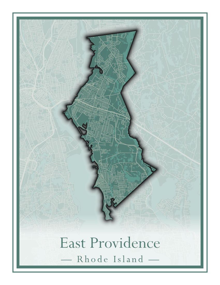 Rhode Island Towns - Street Map (East Greenwich - Foster)