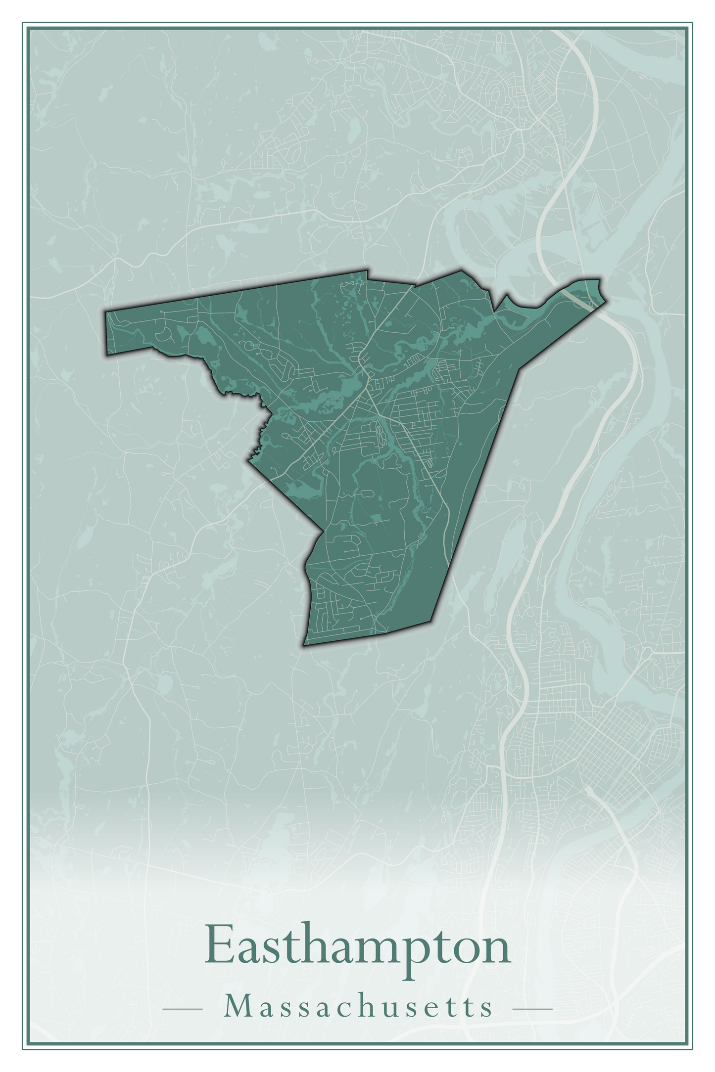 Massachusetts Towns - Street Map (East Brookfield - Easthampton)