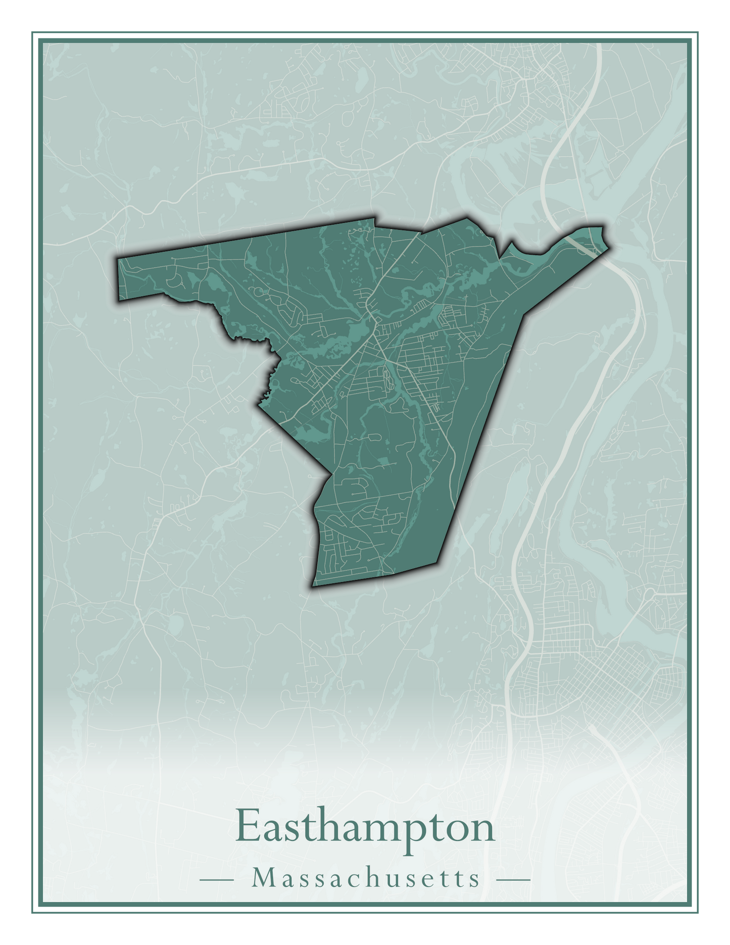 Massachusetts Towns - Street Map (East Brookfield - Easthampton)