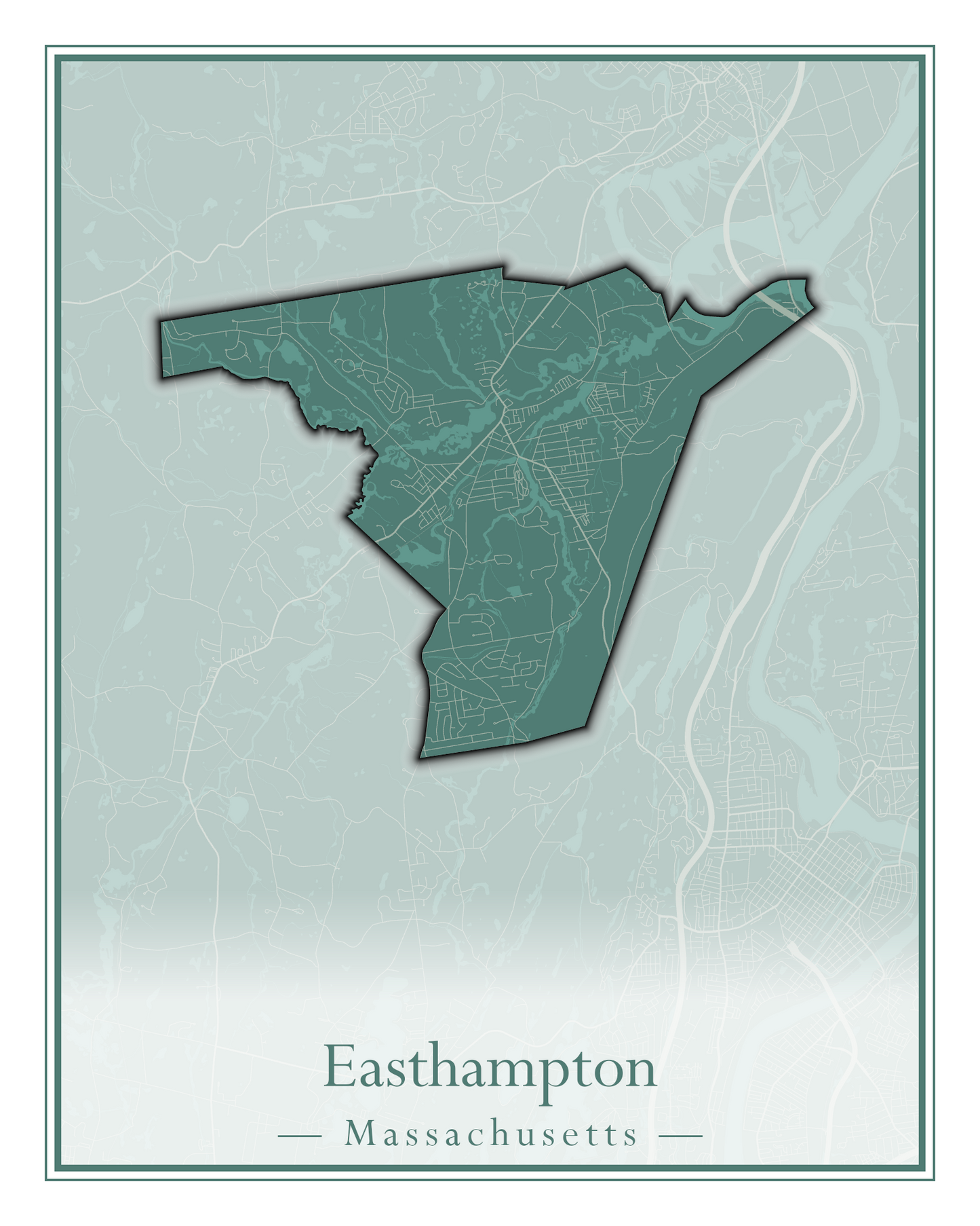 Massachusetts Towns - Street Map (East Brookfield - Easthampton)