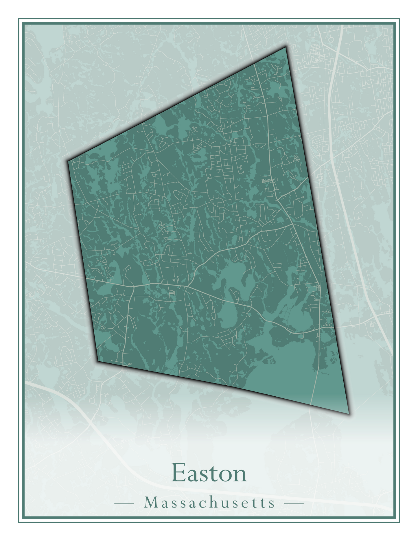 Massachusetts Towns - Street Map (Easton - Erving)