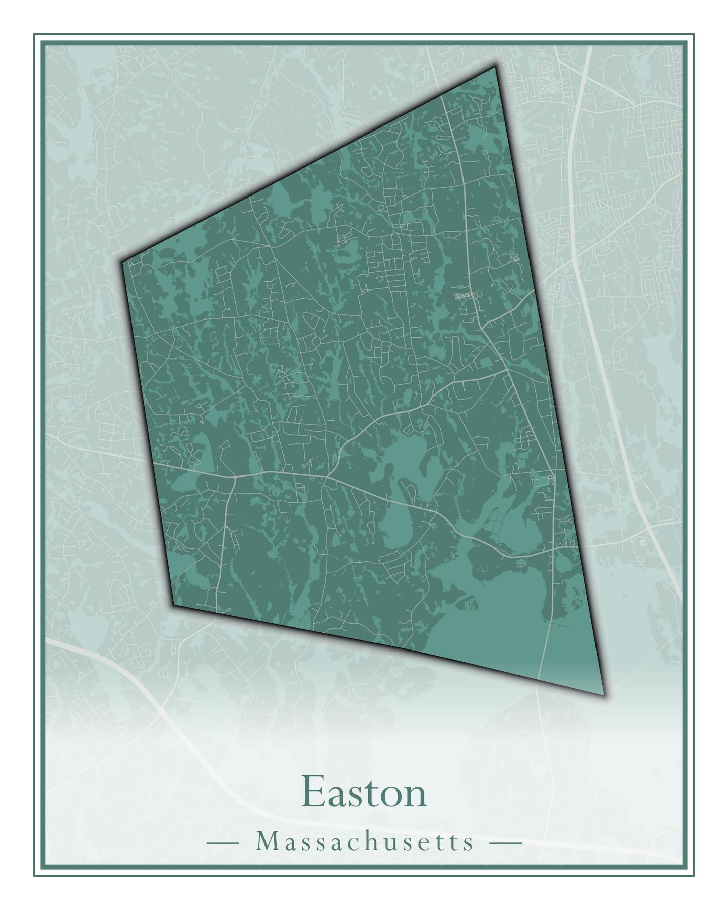 Massachusetts Towns - Street Map (Easton - Erving)