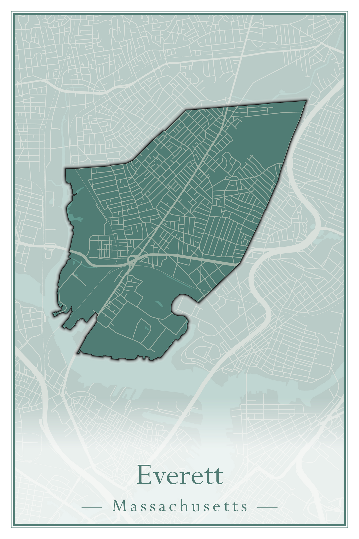 Massachusetts Towns - Street Map (Essex - Fall River)