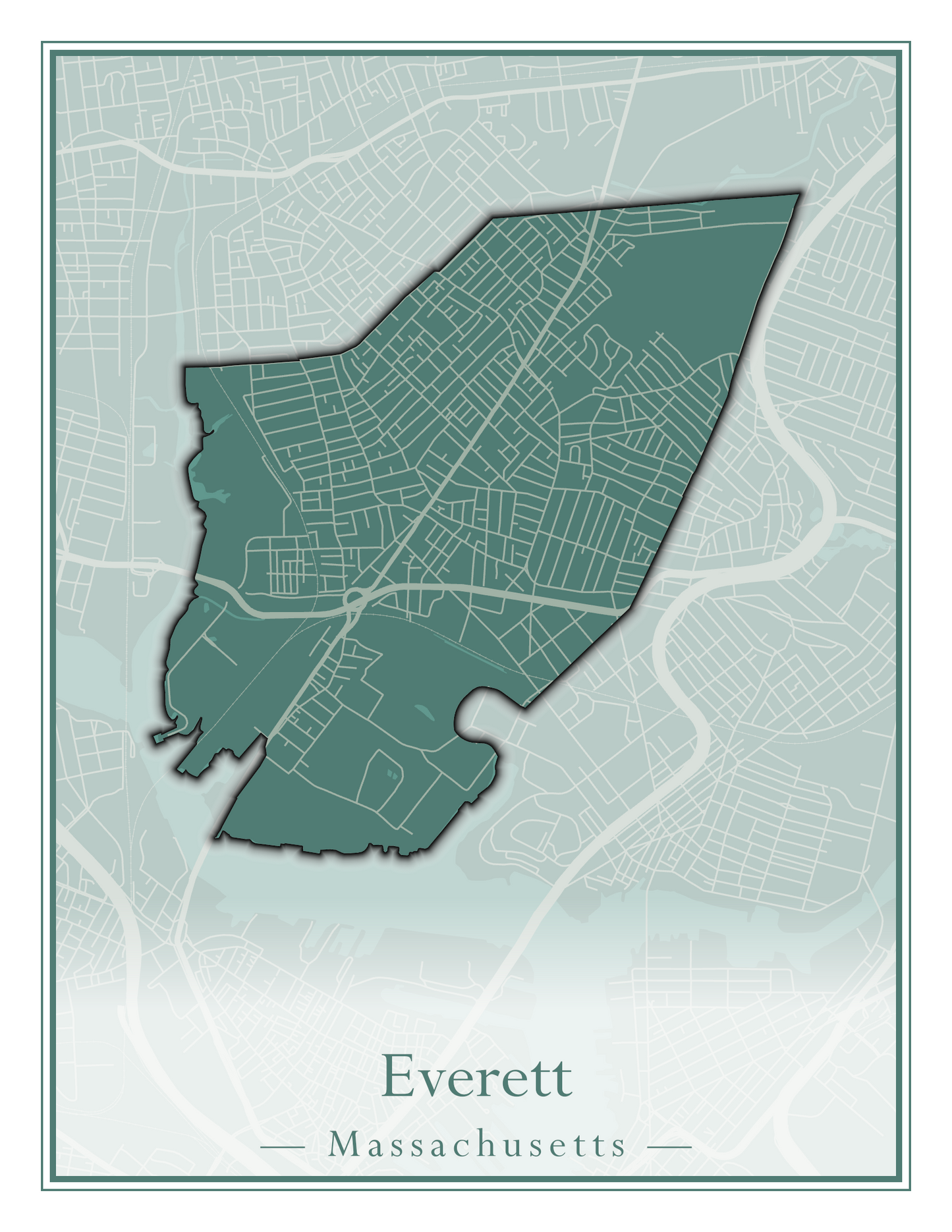 Massachusetts Towns - Street Map (Essex - Fall River)