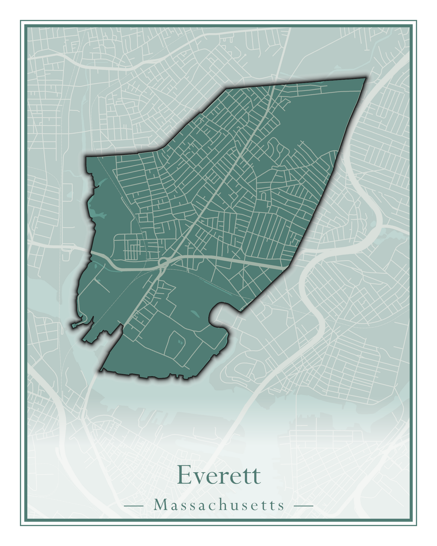 Massachusetts Towns - Street Map (Essex - Fall River)