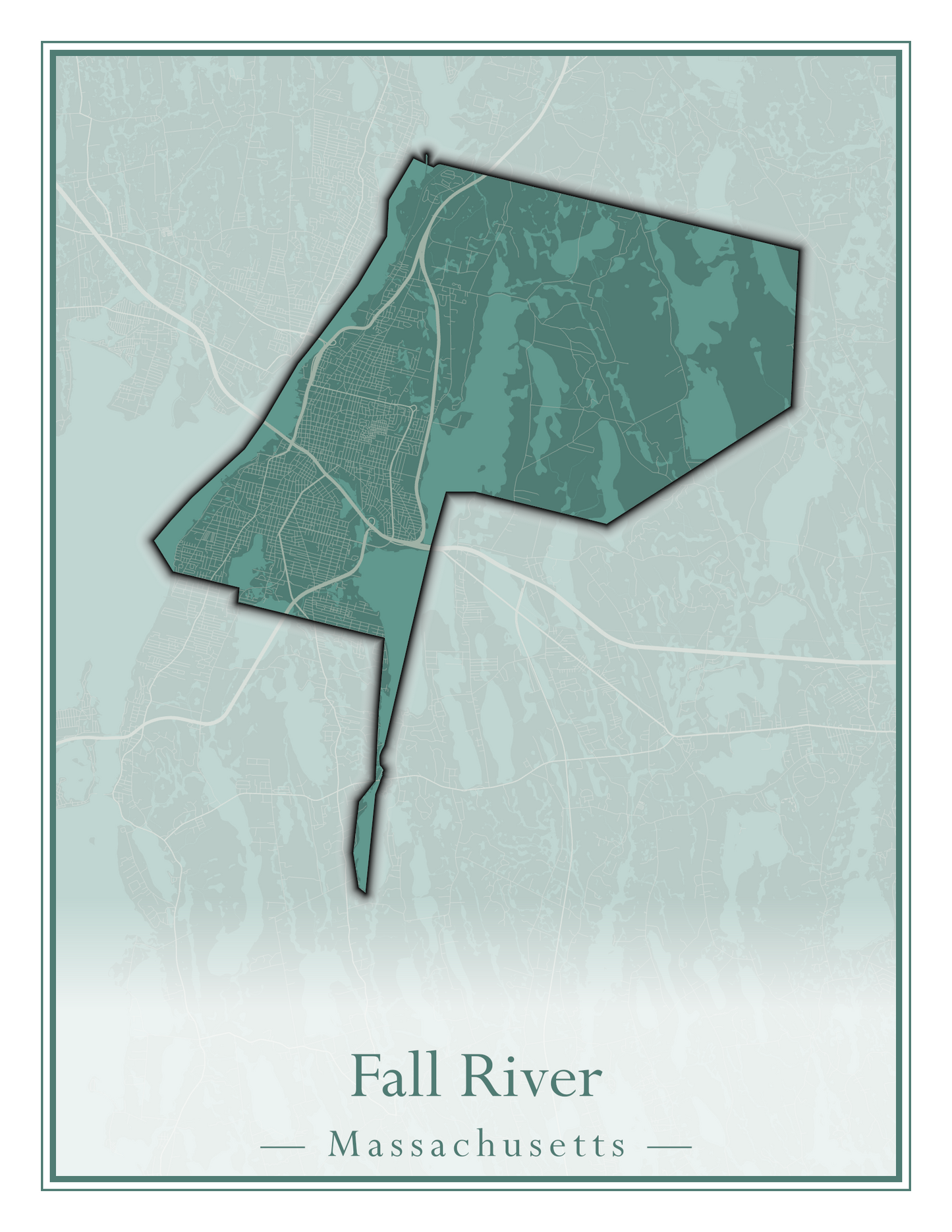 Massachusetts Towns - Street Map (Essex - Fall River)