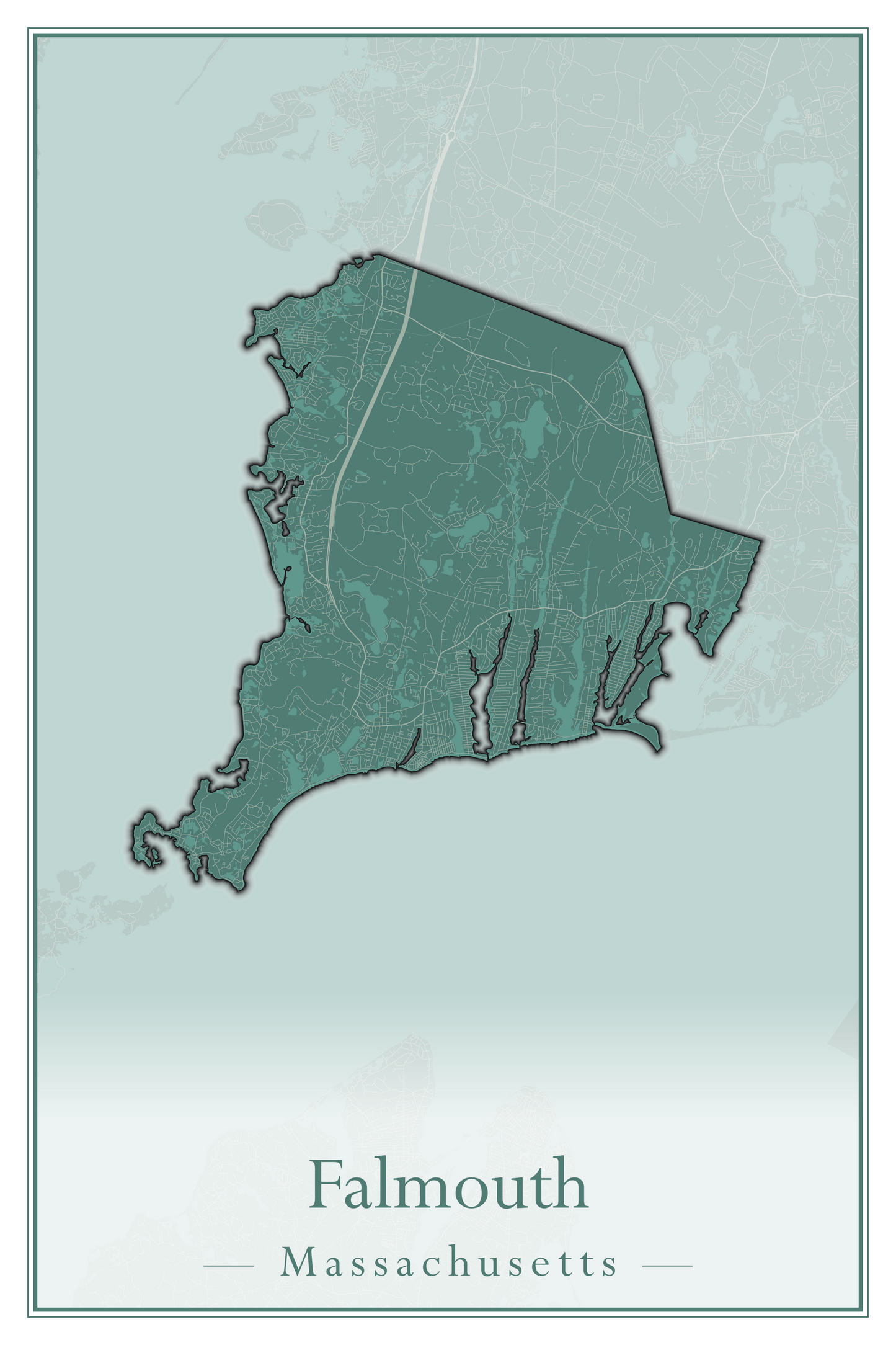 Massachusetts Towns - Street Map (Falmouth - Foxborough)