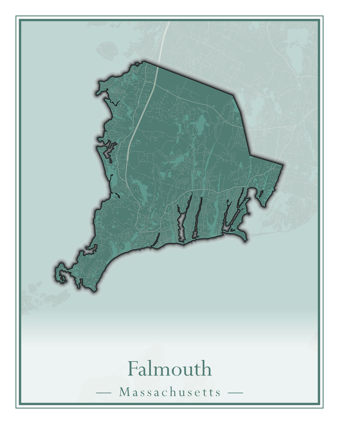 Massachusetts Towns - Street Map (Falmouth - Foxborough)