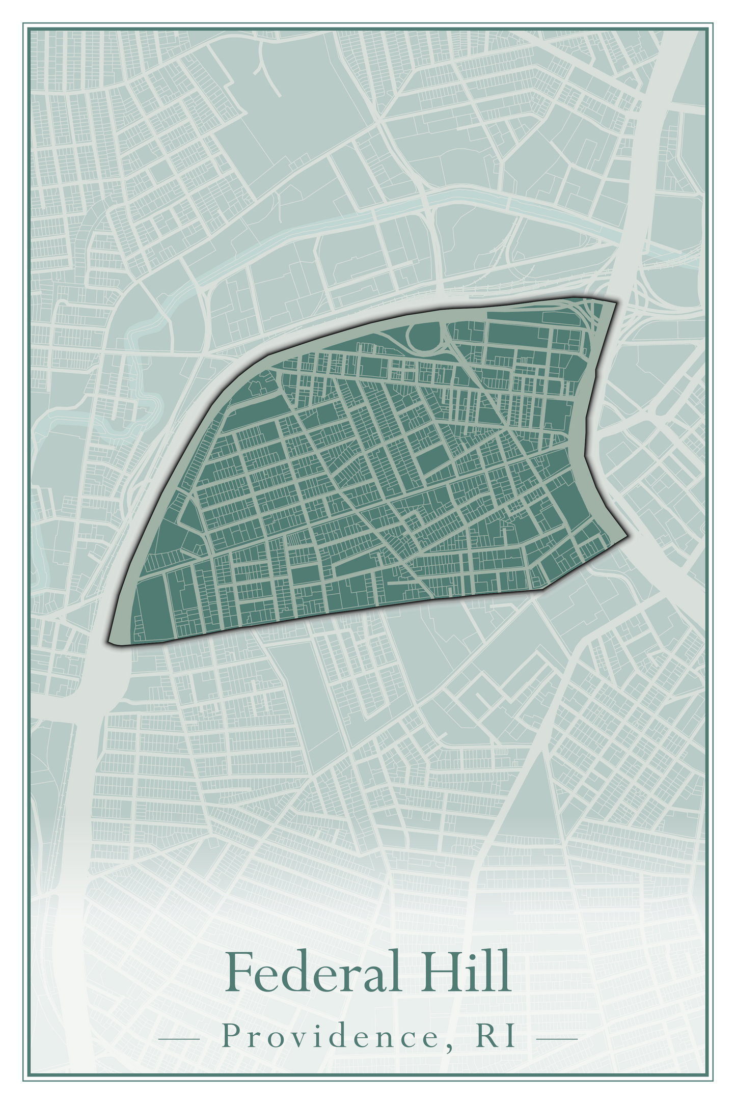 Providence Neighborhoods - Street Map (Elmhurst - Fox Point)