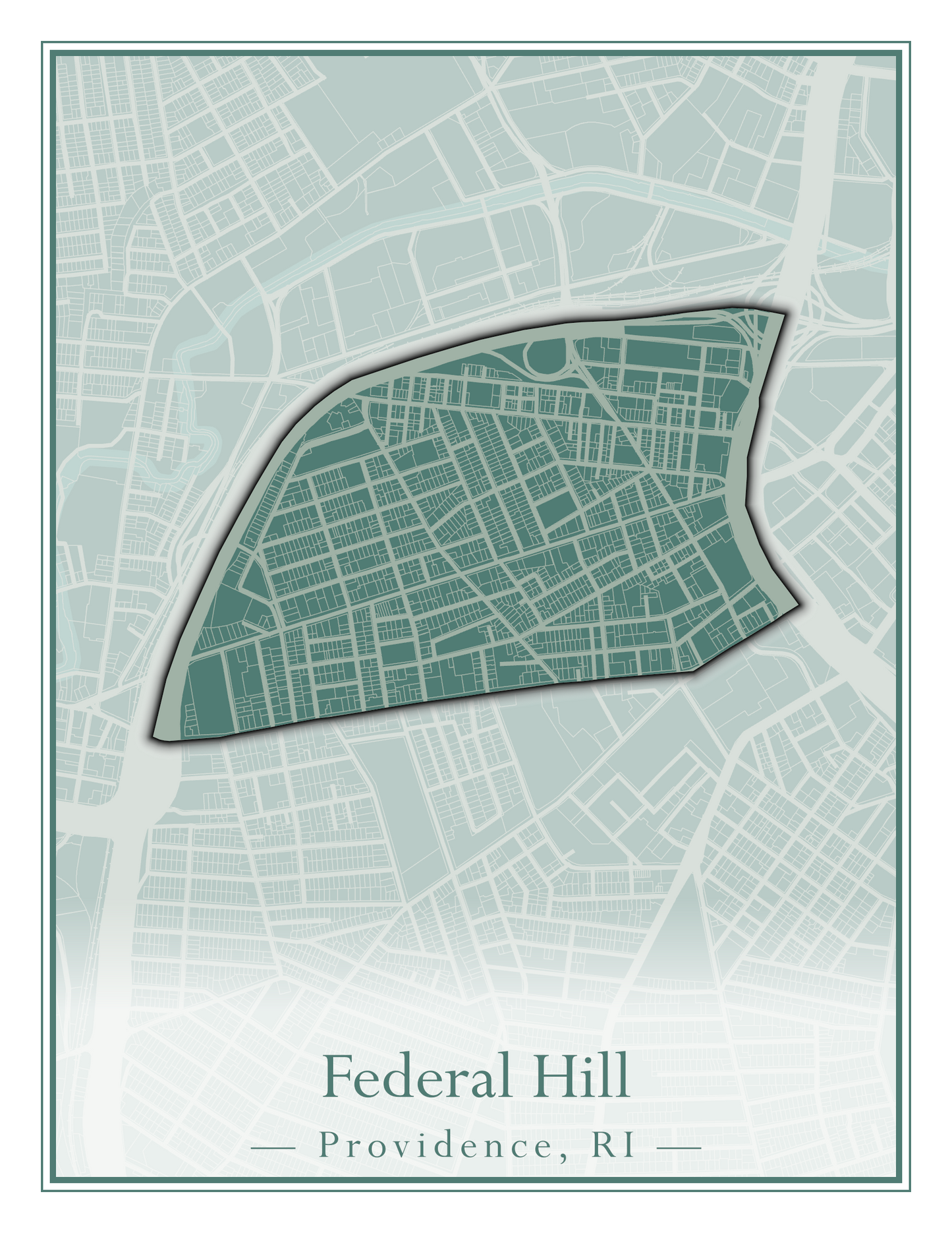 Providence Neighborhoods - Street Map (Elmhurst - Fox Point)