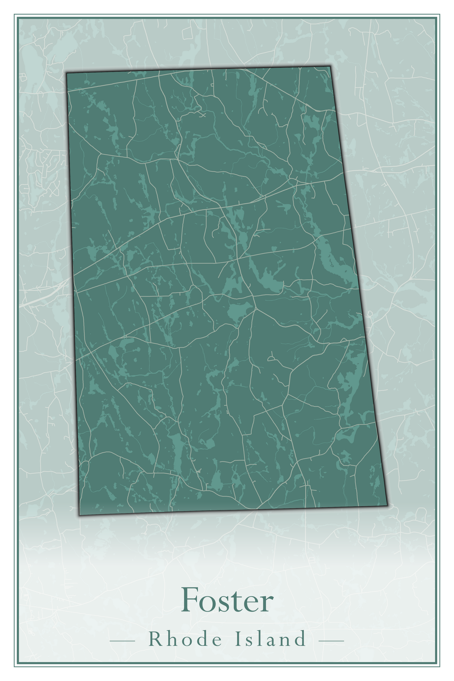 Rhode Island Towns - Street Map (East Greenwich - Foster)