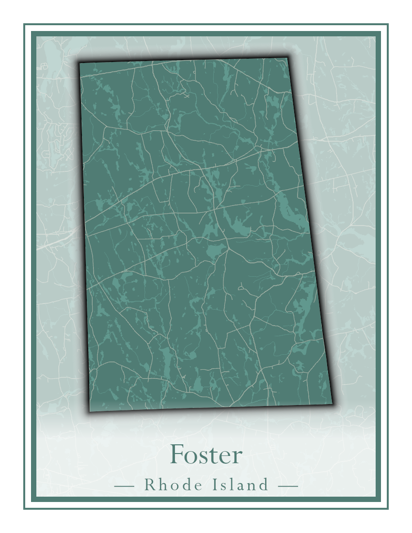 Rhode Island Towns - Street Map (East Greenwich - Foster)