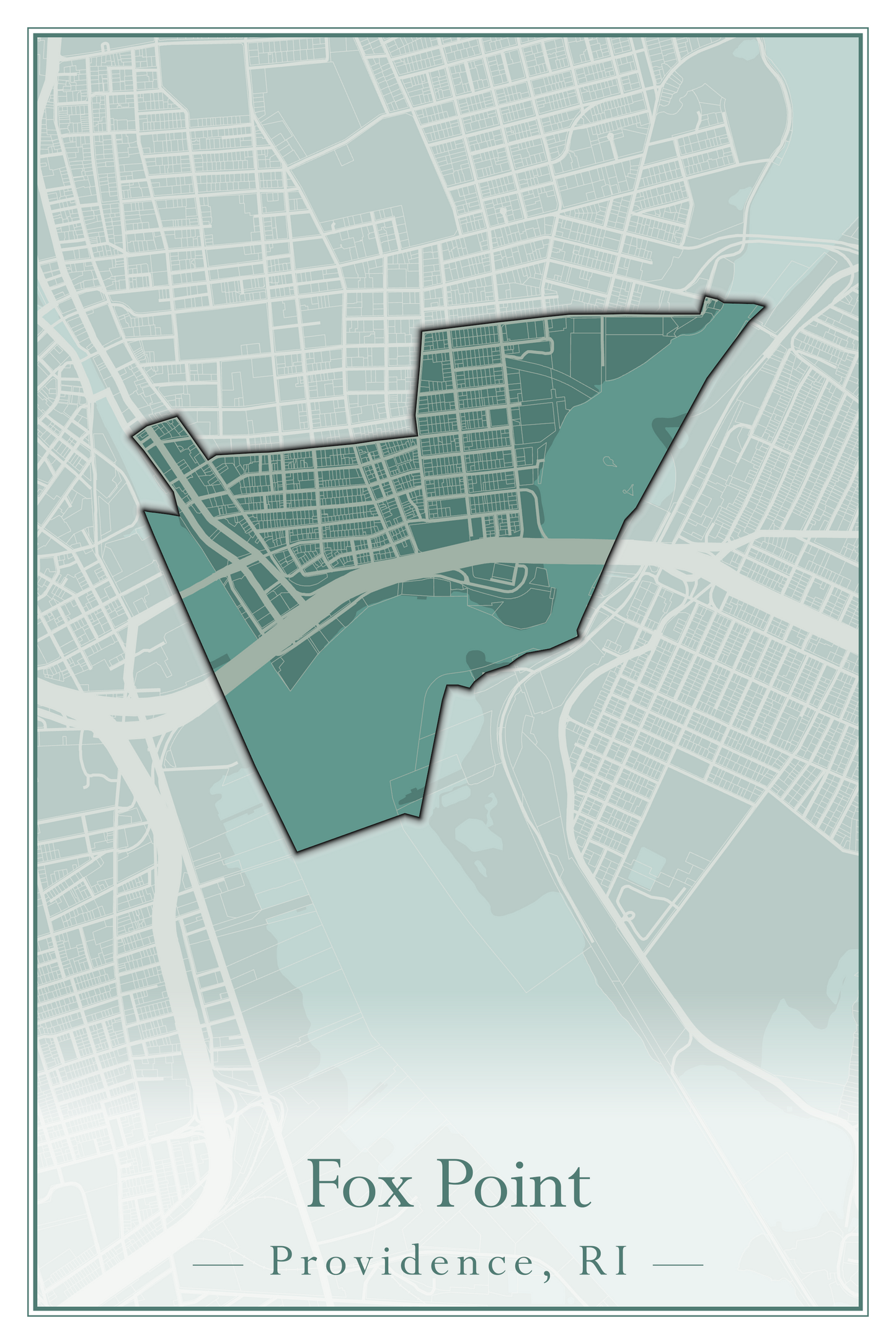 Providence Neighborhoods - Street Map (Elmhurst - Fox Point)