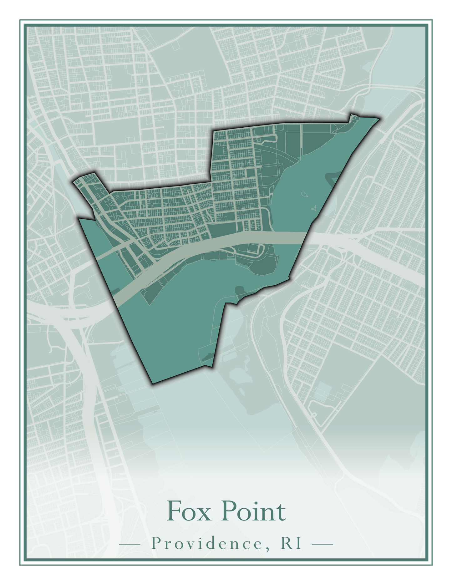 Providence Neighborhoods - Street Map (Elmhurst - Fox Point)