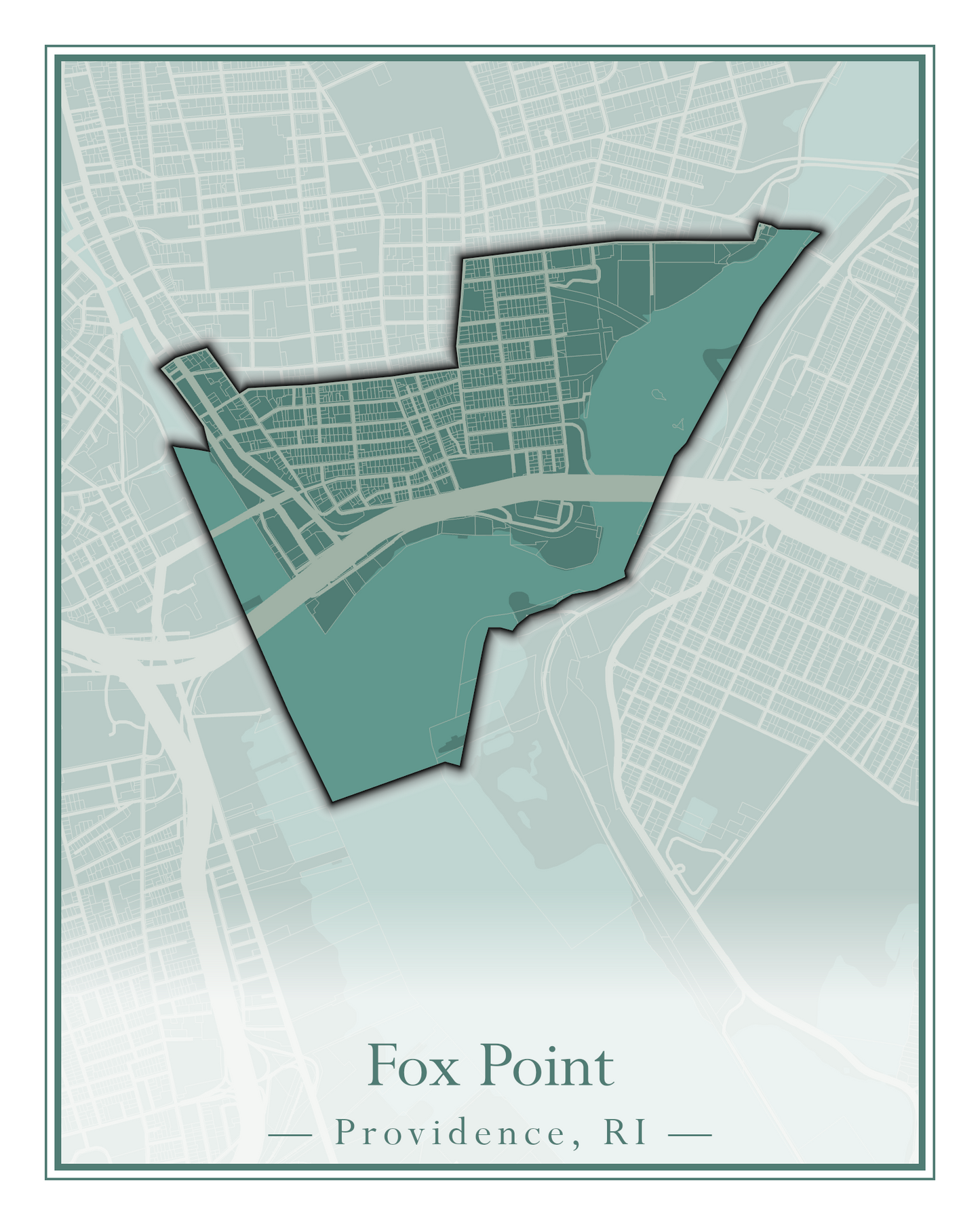 Providence Neighborhoods - Street Map (Elmhurst - Fox Point)