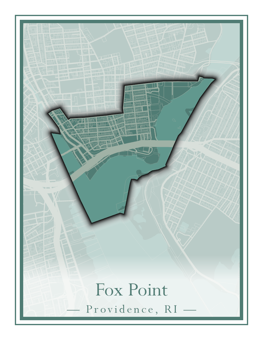 Providence Neighborhoods - Street Map (Elmhurst - Fox Point)