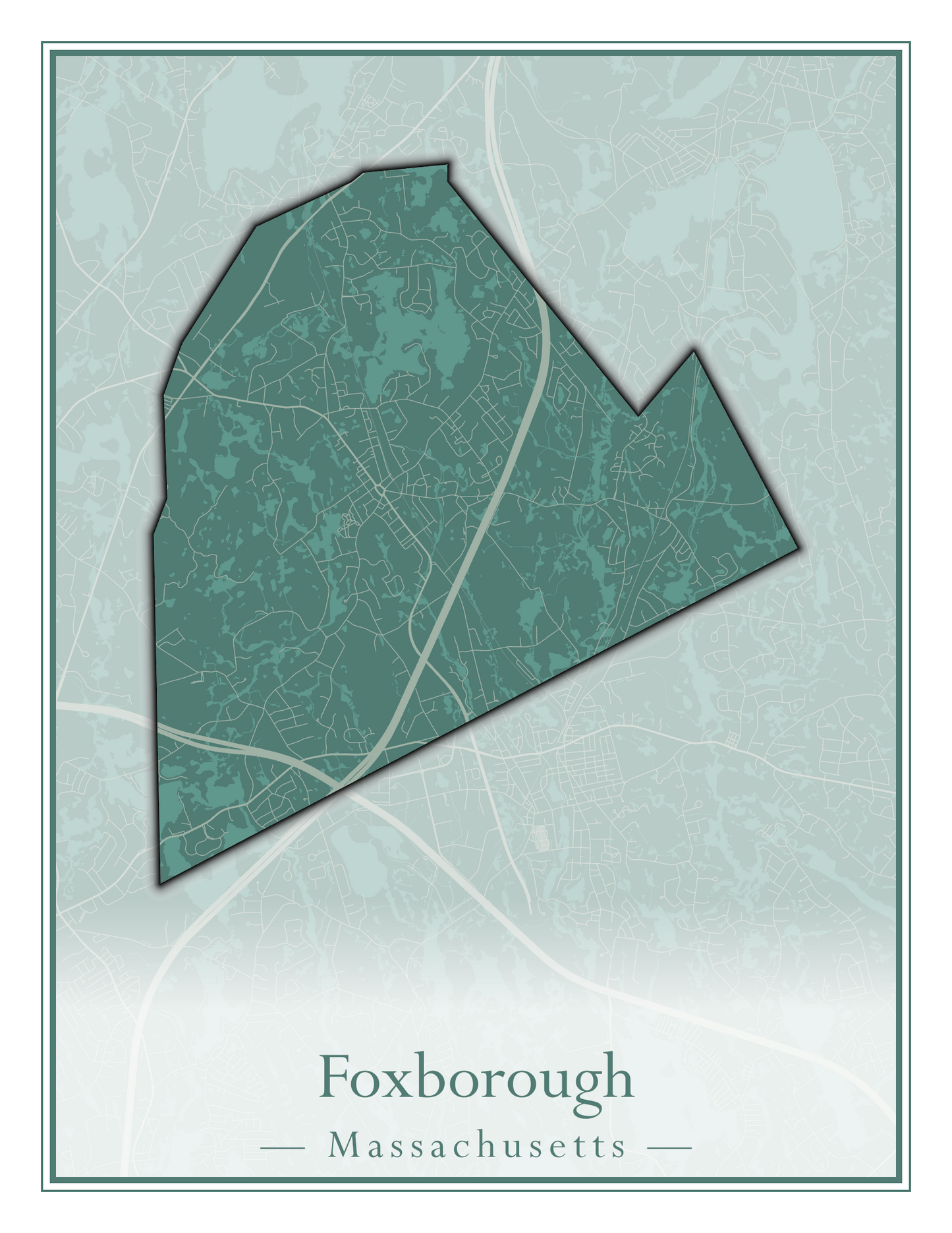 Massachusetts Towns - Street Map (Falmouth - Foxborough)