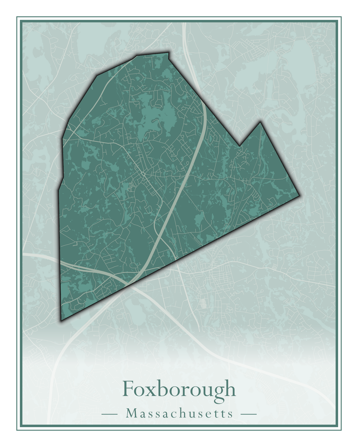 Massachusetts Towns - Street Map (Falmouth - Foxborough)