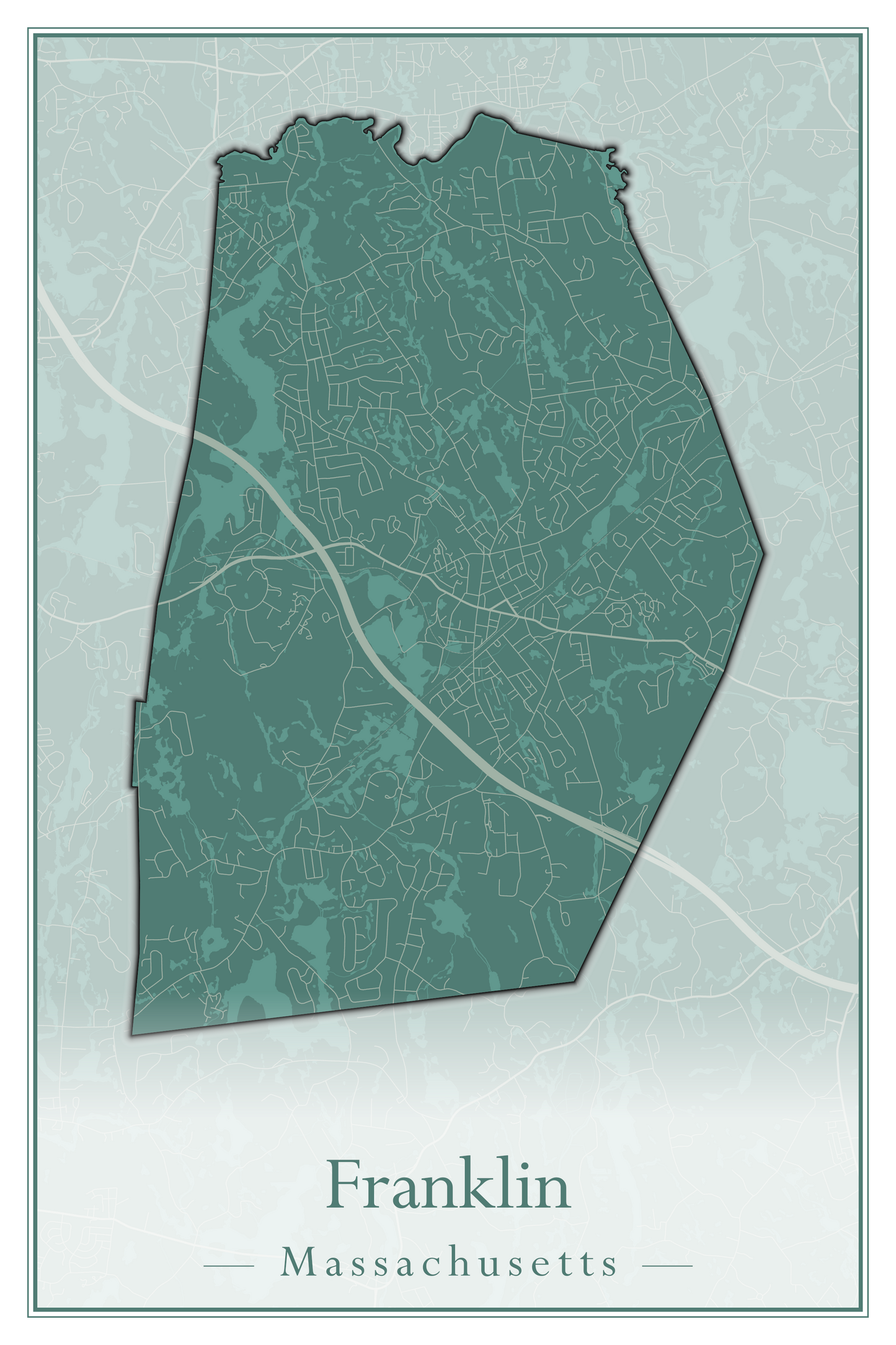 Massachusetts Towns - Street Map (Framingham - Gardner)