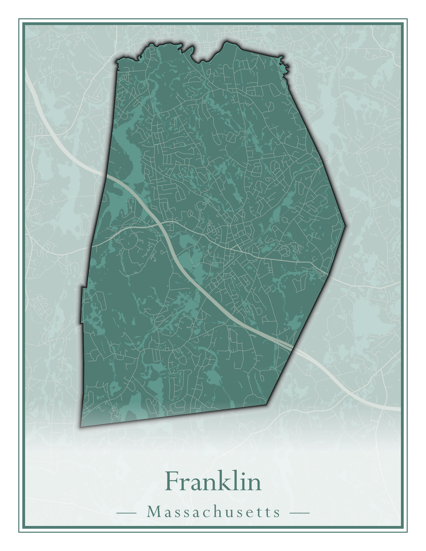 Massachusetts Towns - Street Map (Framingham - Gardner)