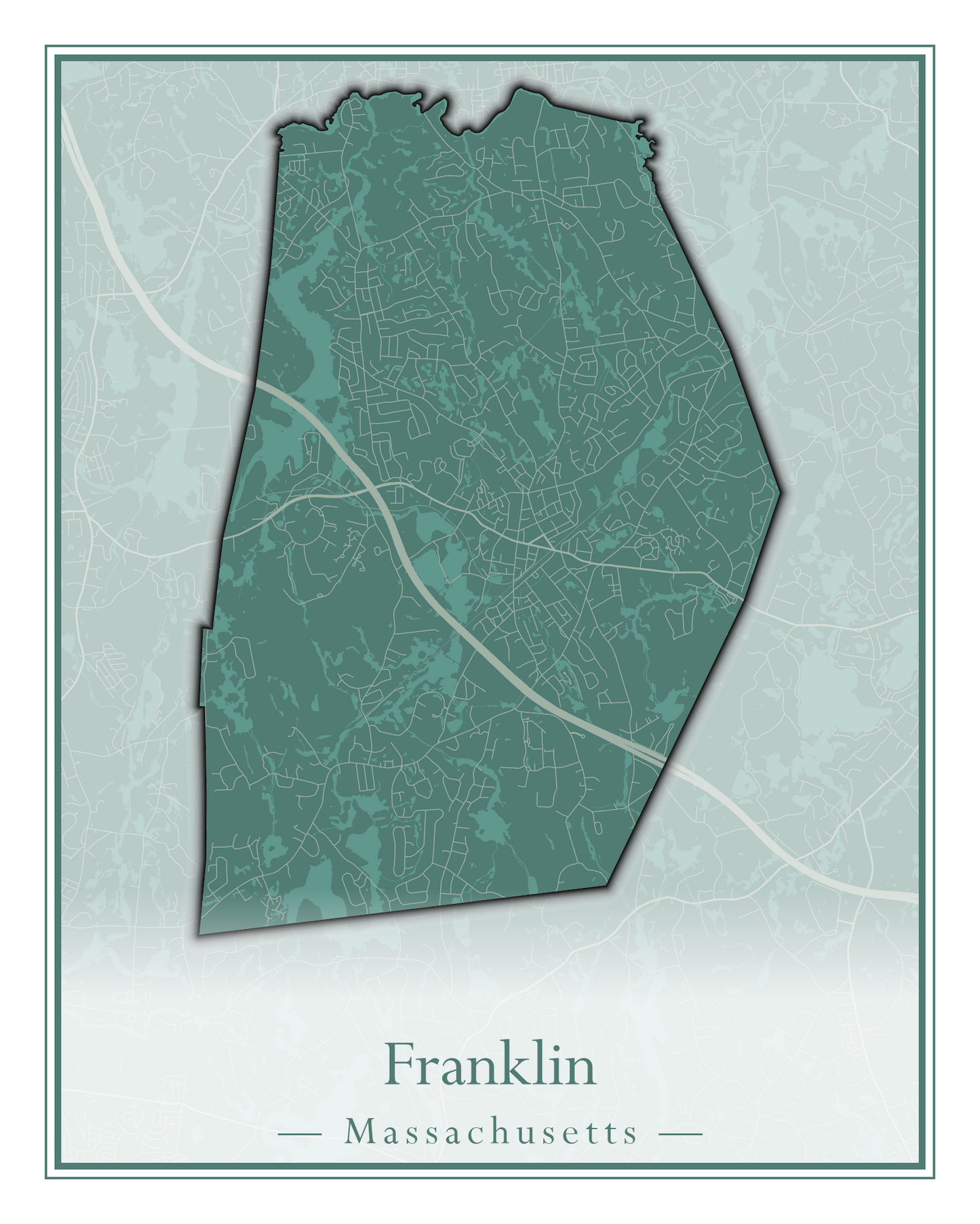 Massachusetts Towns - Street Map (Framingham - Gardner)