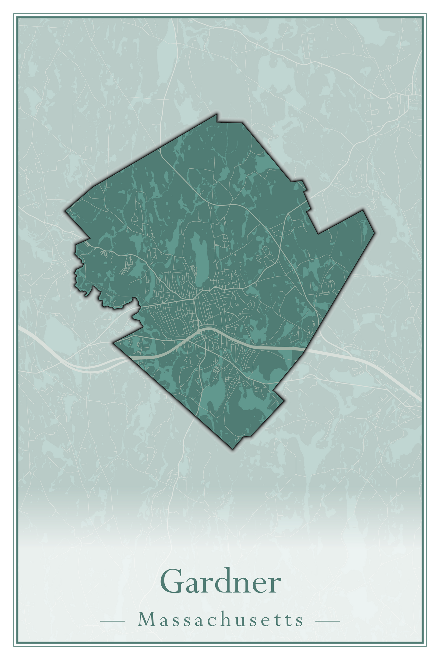 Massachusetts Towns - Street Map (Framingham - Gardner)