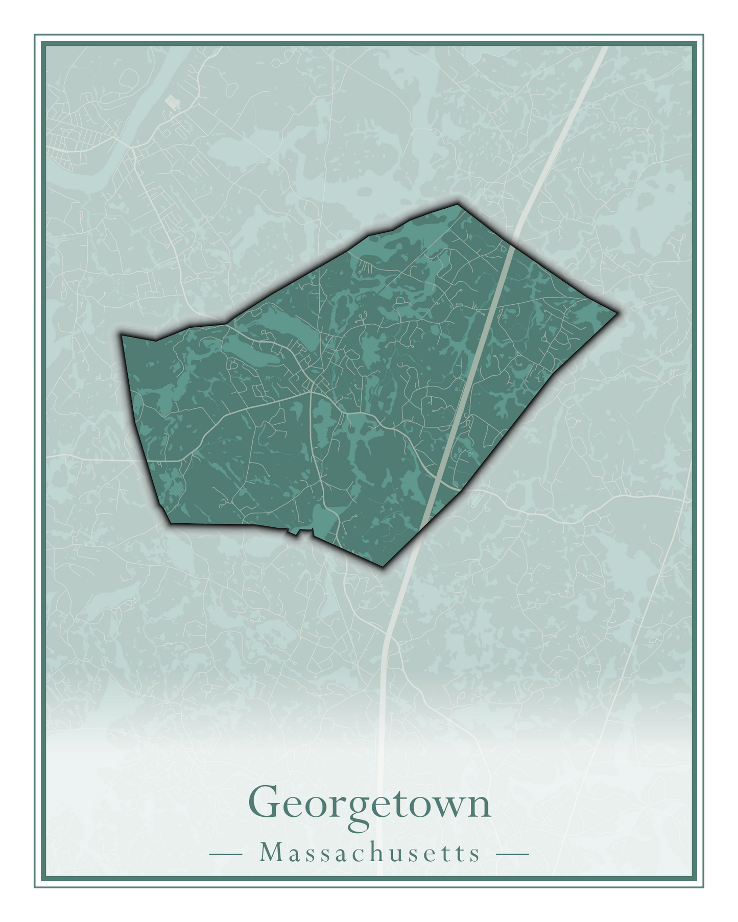 Massachusetts Towns - Street Map (Georgetown - Goshen)