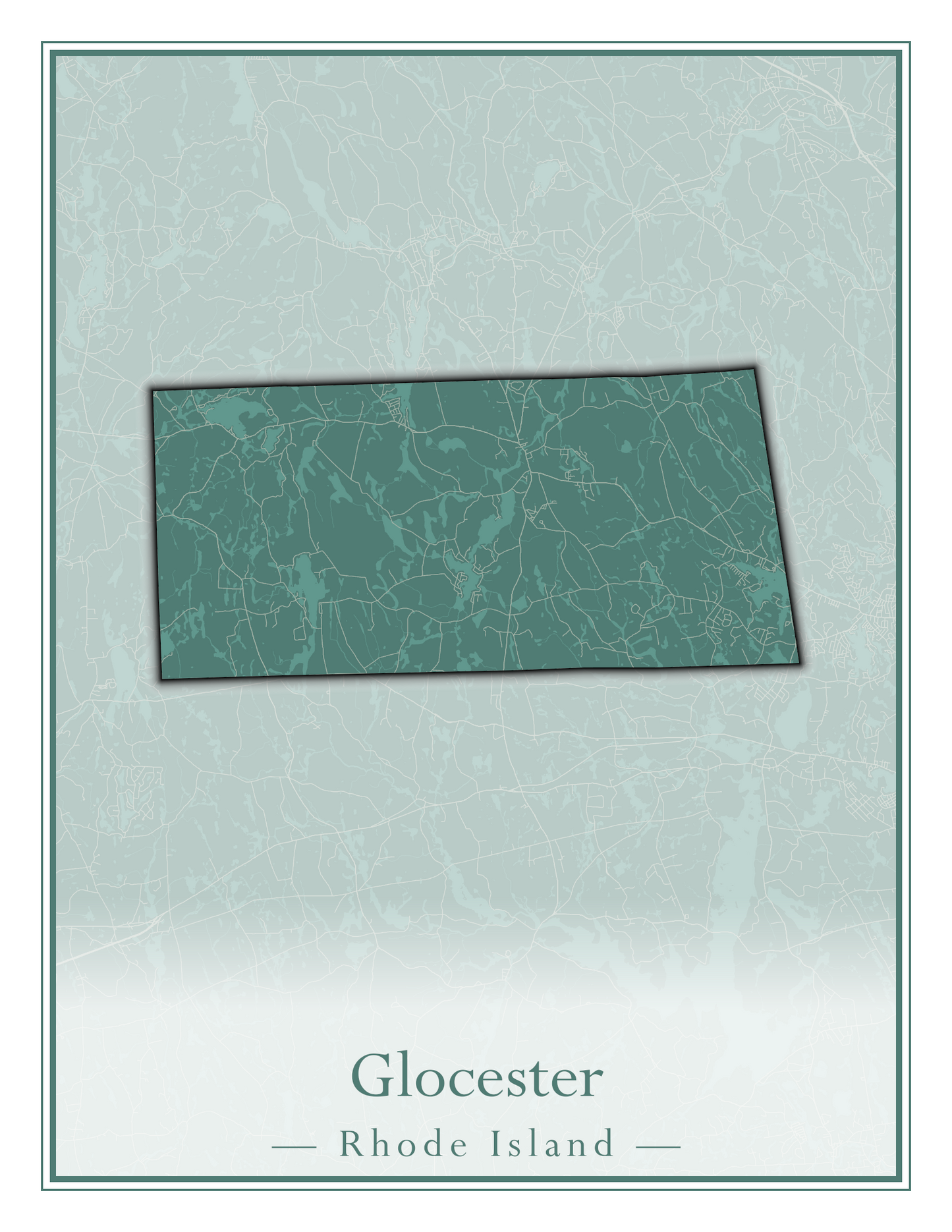 Rhode Island Towns - Street Map (Glocester - Johnston)