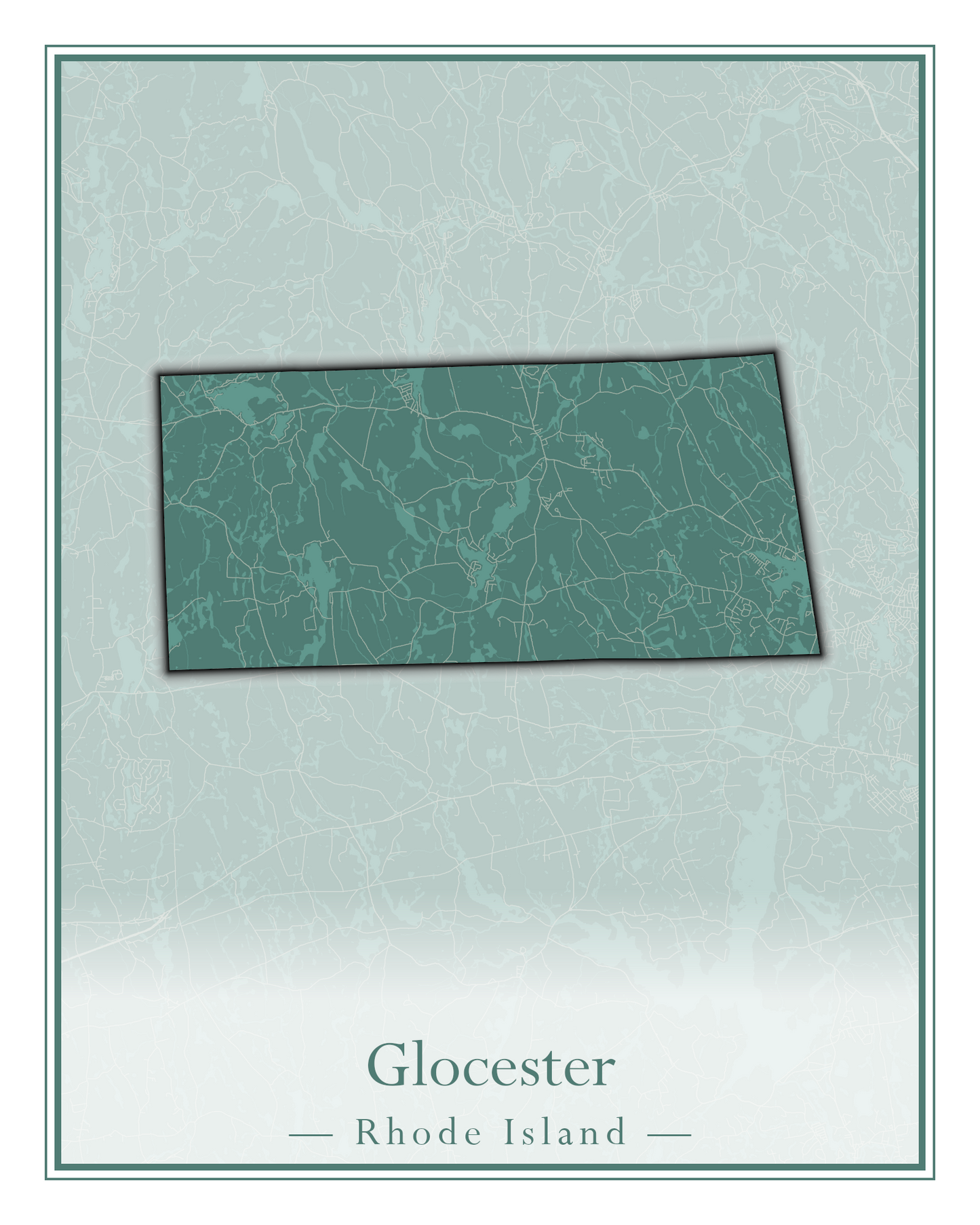 Rhode Island Towns - Street Map (Glocester - Johnston)