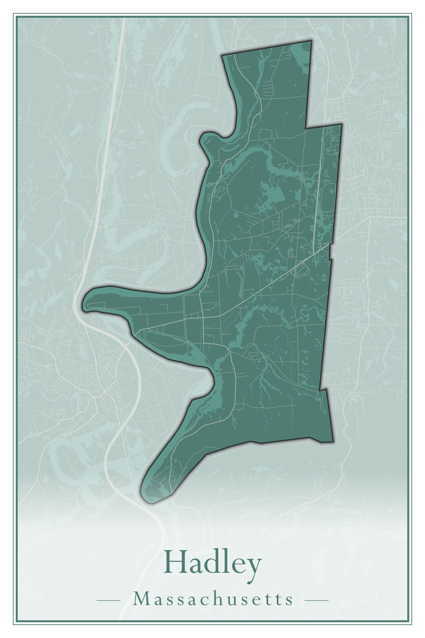 Massachusetts Towns - Street Map (Hadley - Hampden)