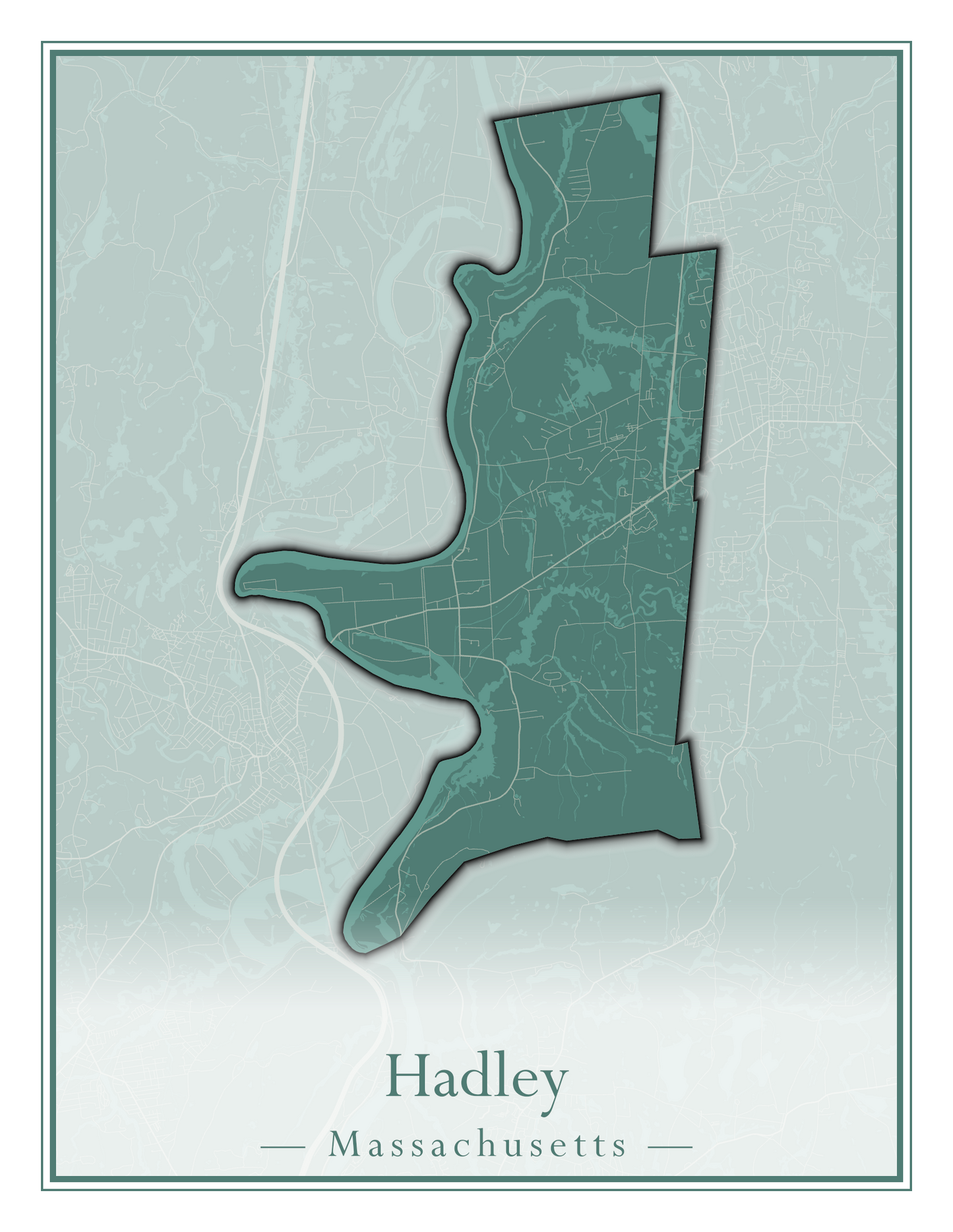 Massachusetts Towns - Street Map (Hadley - Hampden)