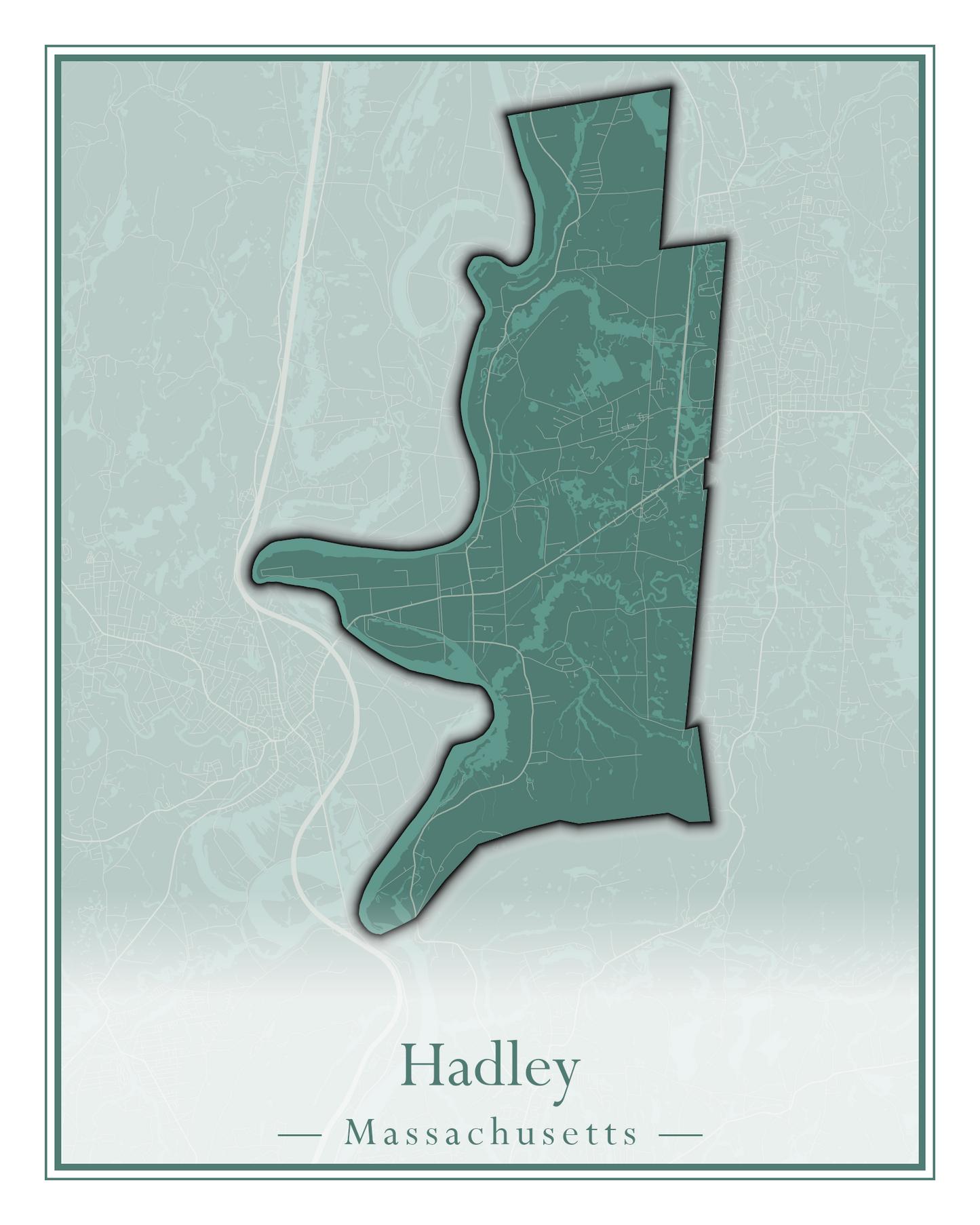 Massachusetts Towns - Street Map (Hadley - Hampden)