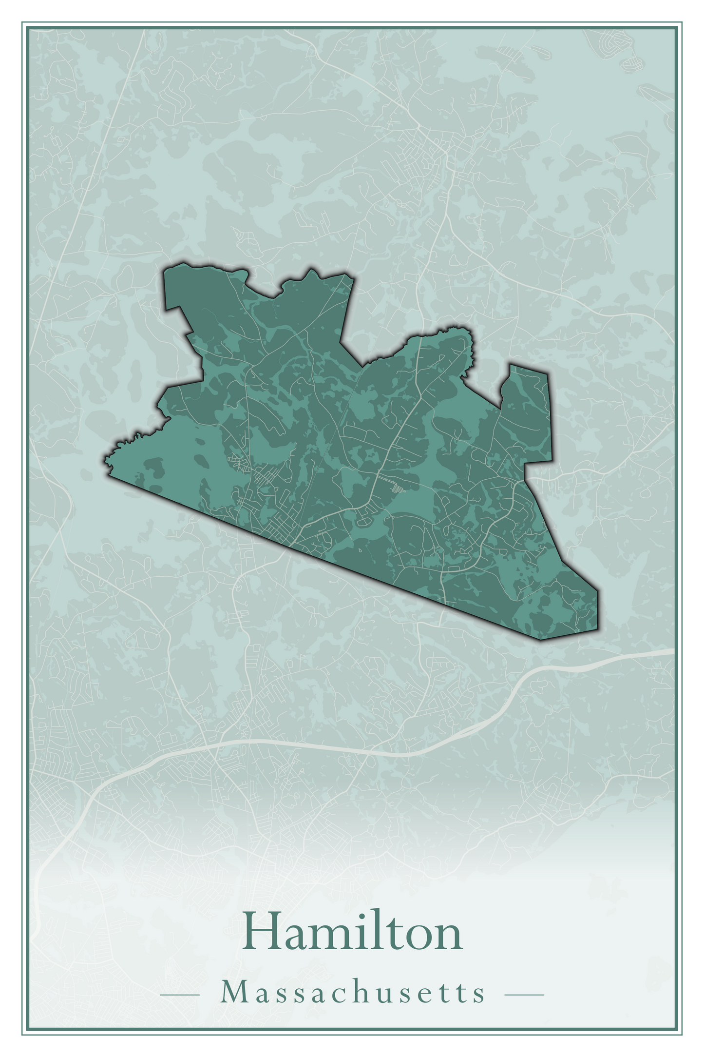 Massachusetts Towns - Street Map (Hadley - Hampden)