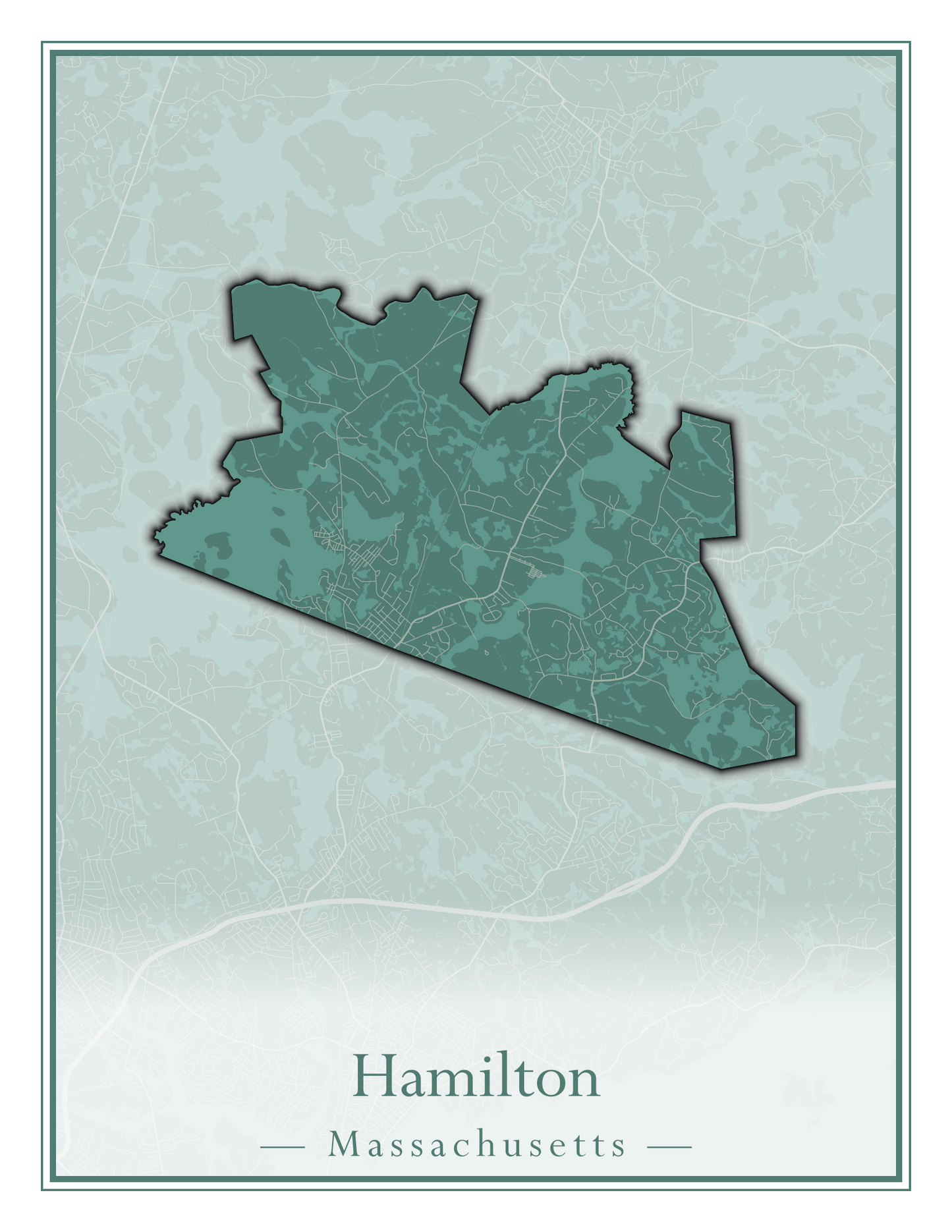 Massachusetts Towns - Street Map (Hadley - Hampden)