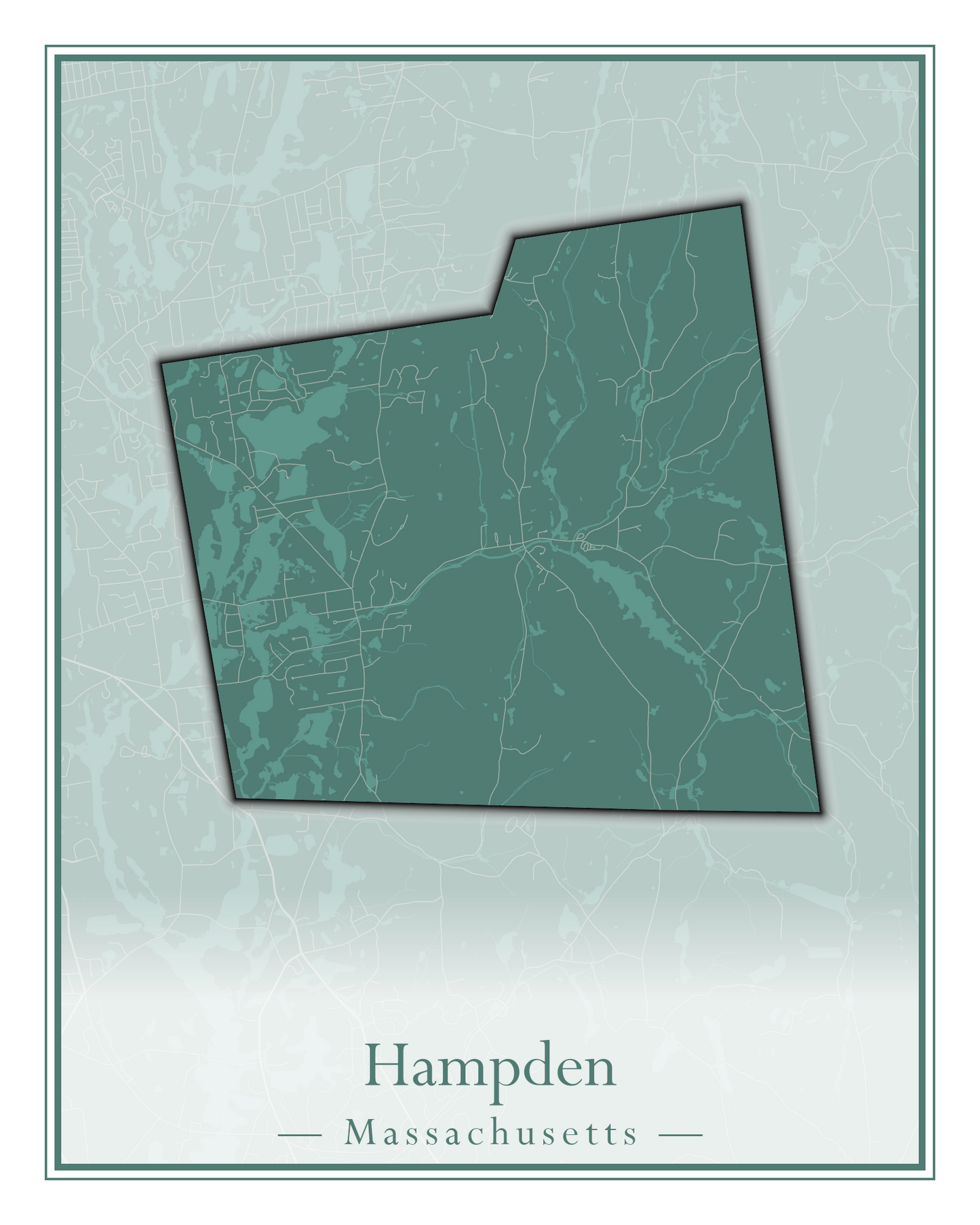 Massachusetts Towns - Street Map (Hadley - Hampden)