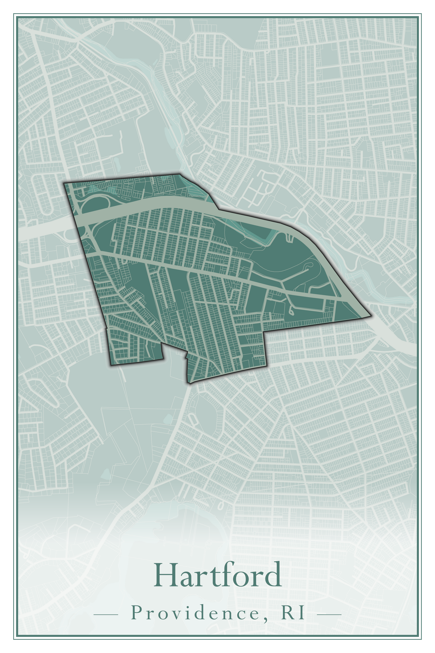 Providence Neighborhoods - Street Map (Hartford - Manton)