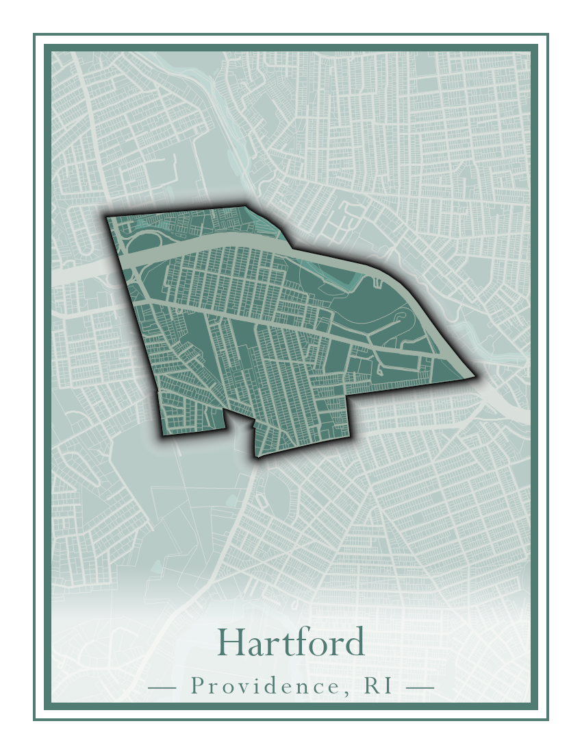 Providence Neighborhoods - Street Map (Hartford - Manton)