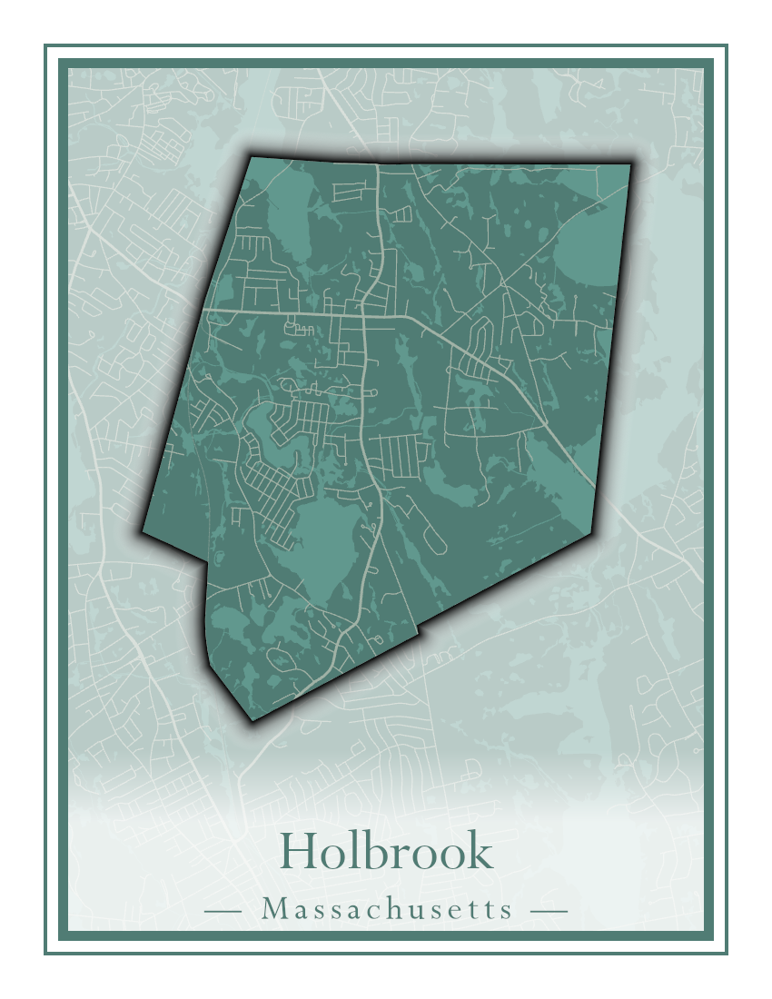 Massachusetts Towns - Street Map (Holbrook - Holliston)