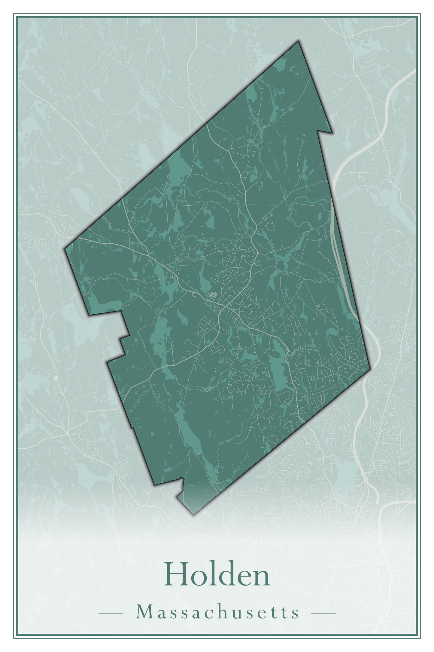 Massachusetts Towns - Street Map (Holbrook - Holliston)