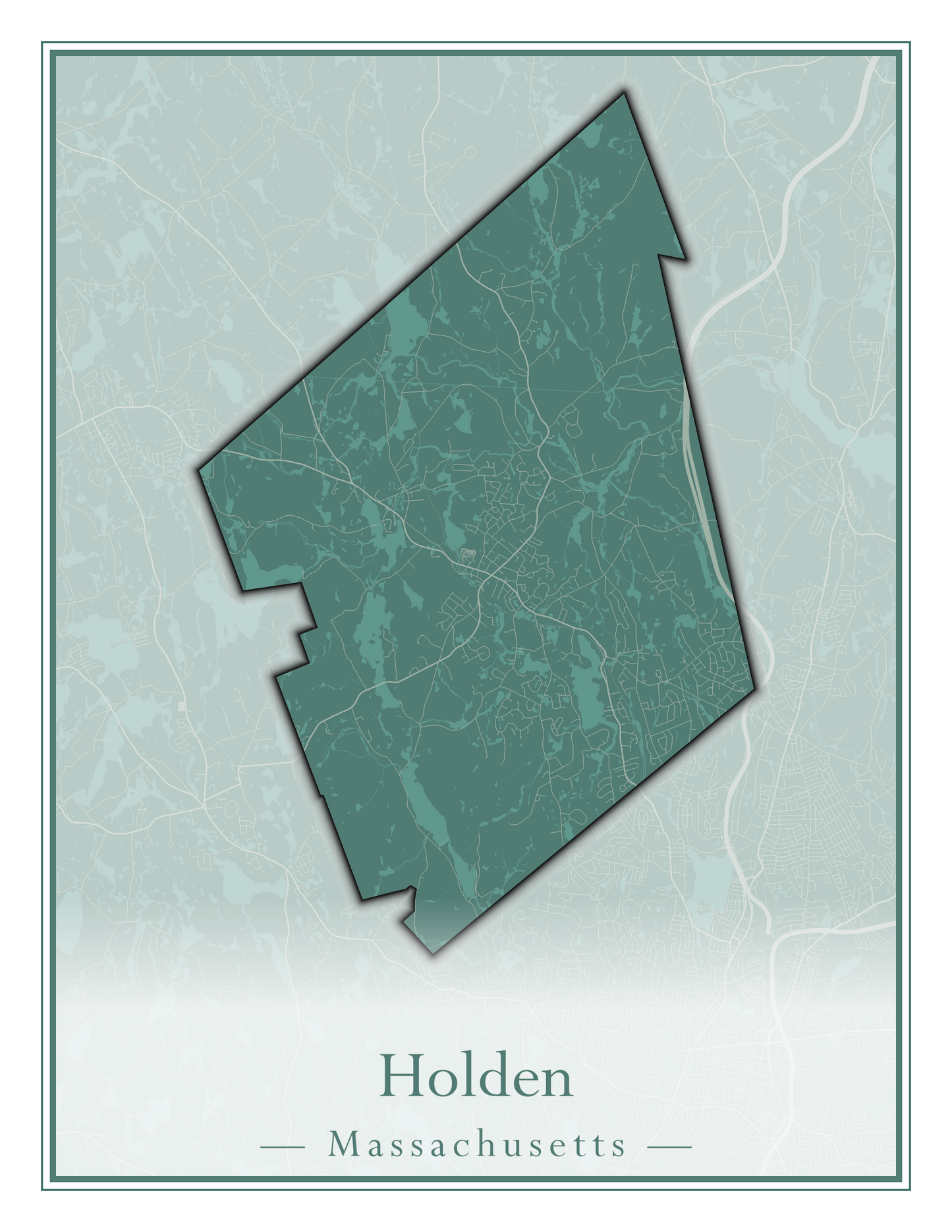 Massachusetts Towns - Street Map (Holbrook - Holliston)