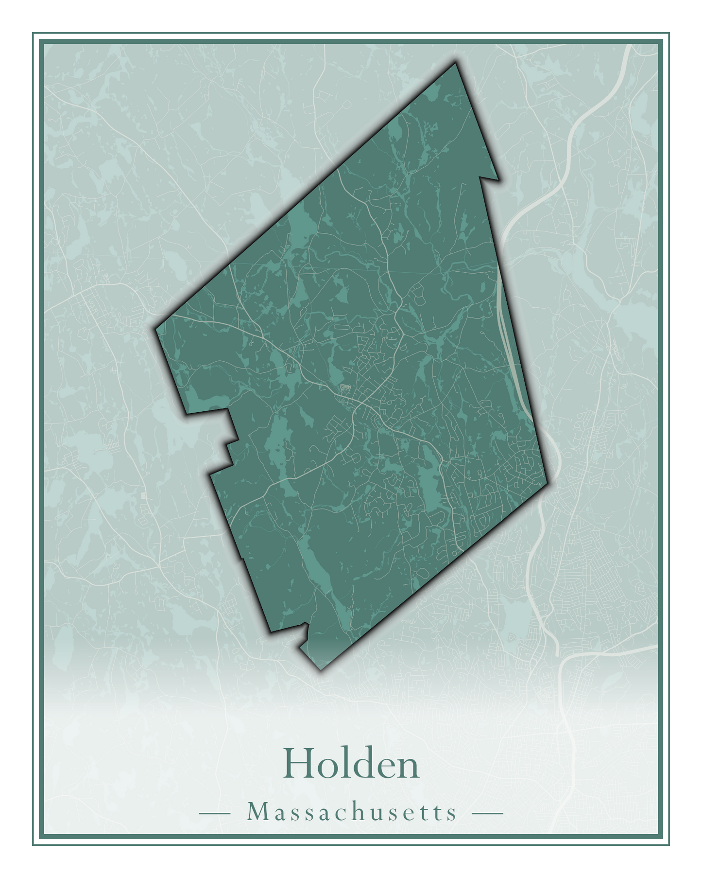 Massachusetts Towns - Street Map (Holbrook - Holliston)