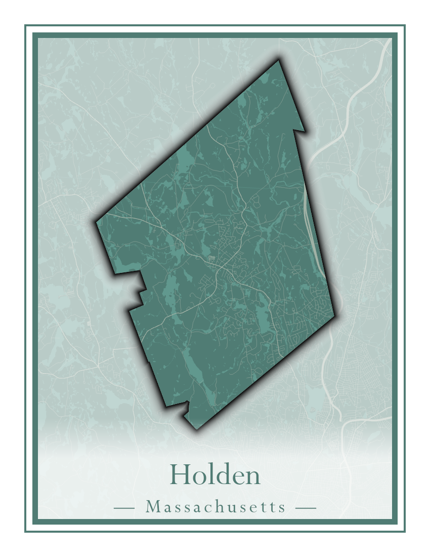 Massachusetts Towns - Street Map (Holbrook - Holliston)