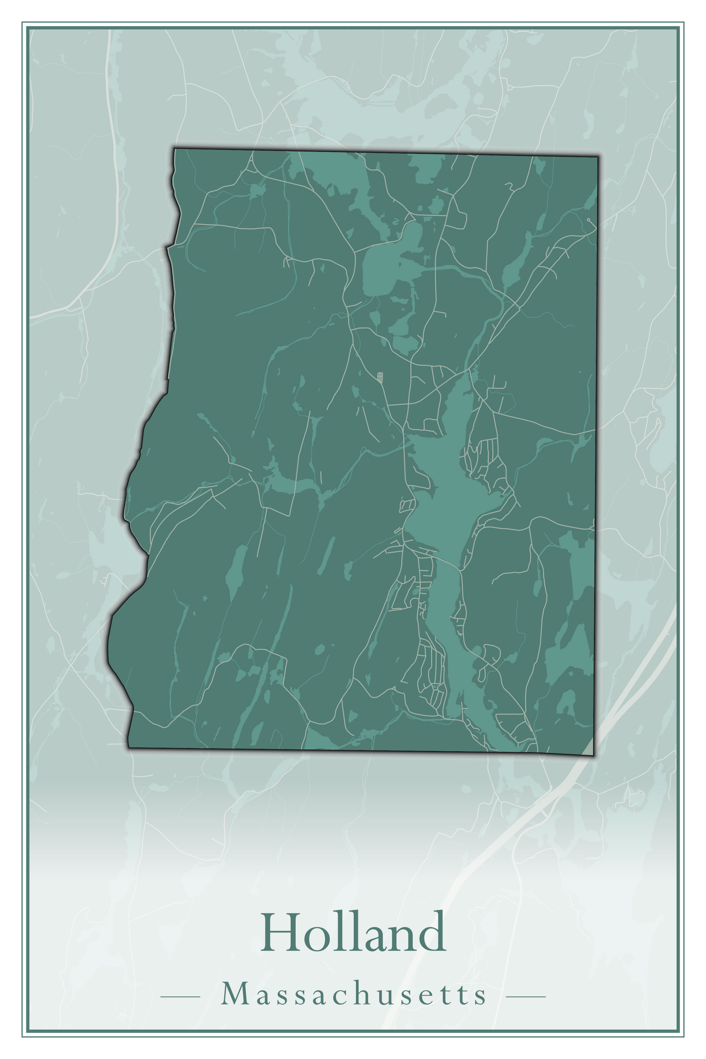 Massachusetts Towns - Street Map (Holbrook - Holliston)