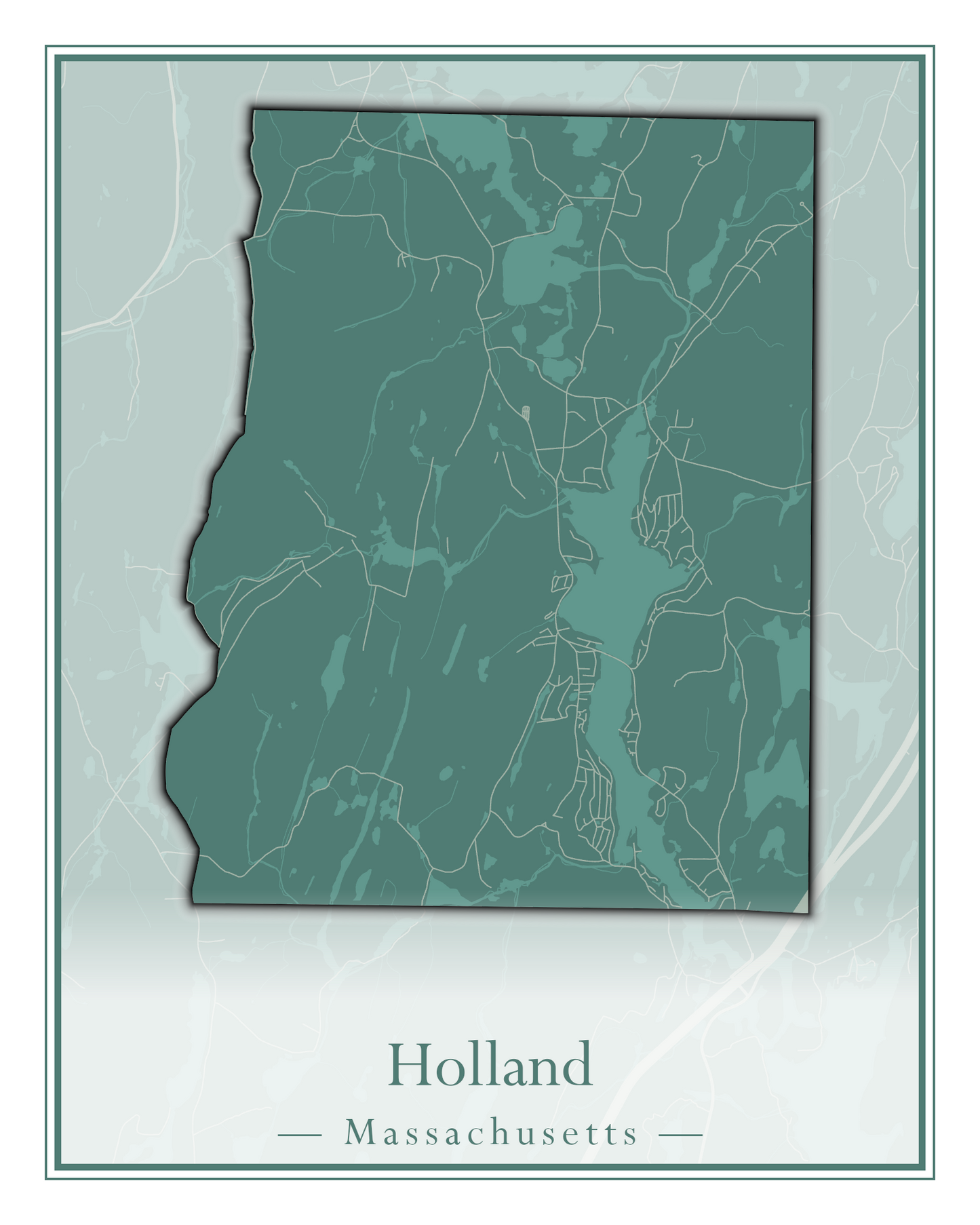 Massachusetts Towns - Street Map (Holbrook - Holliston)