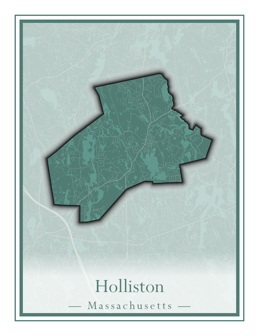 Massachusetts Towns - Street Map (Holbrook - Holliston)