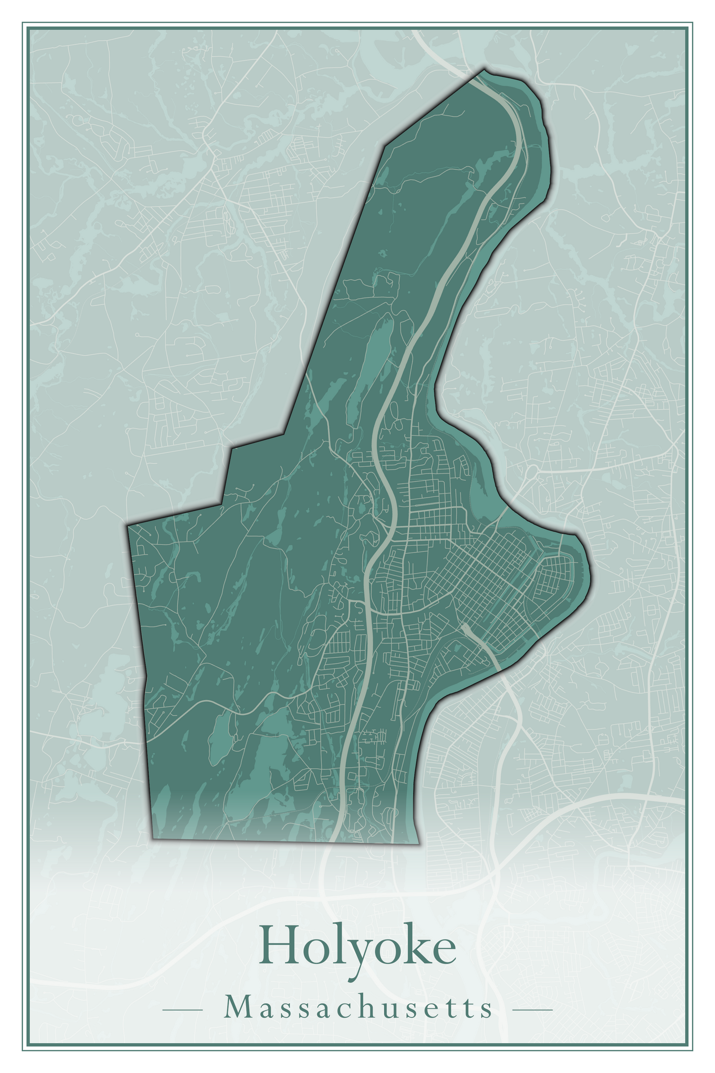 Massachusetts Towns - Street Map (Holyoke - Hubbardston)