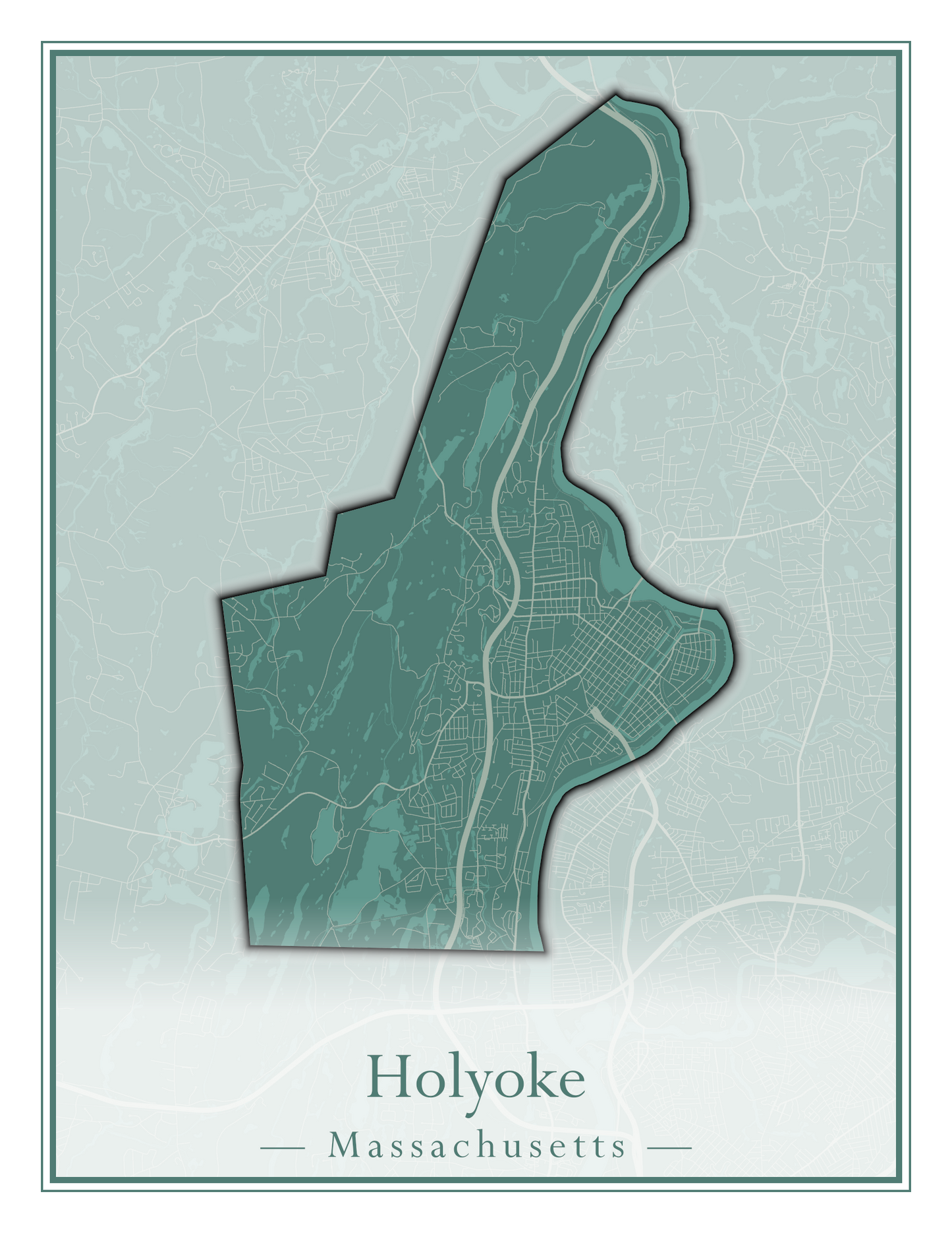 Massachusetts Towns - Street Map (Holyoke - Hubbardston)